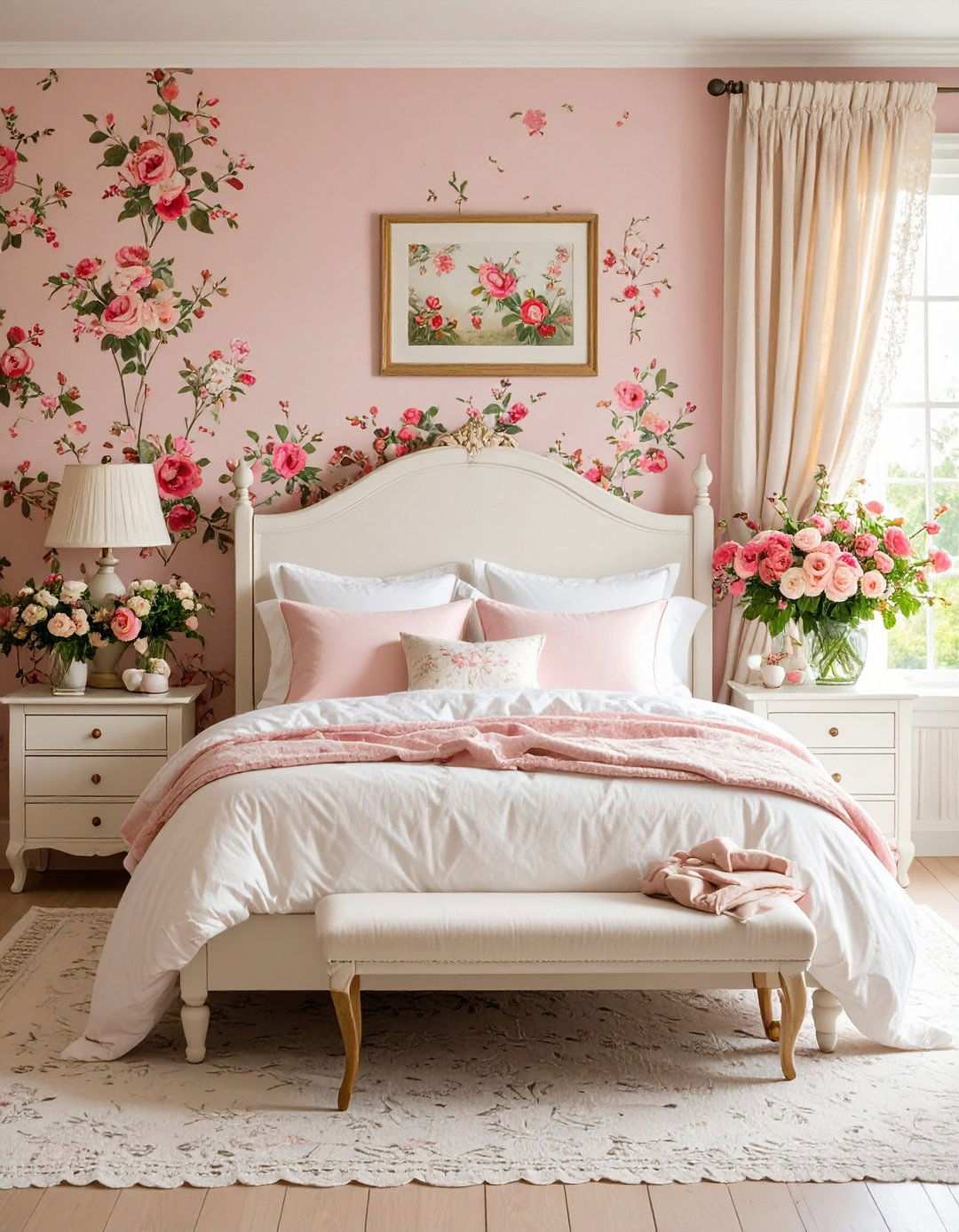 Vintage Rose Cottage Style - 24 Pink Bedroom Ideas