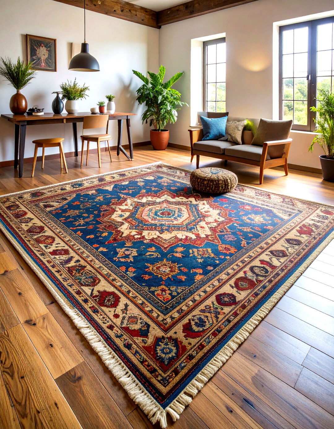 Vintage Rug Foundation Elements - 24 Rustic Home Office Ideas