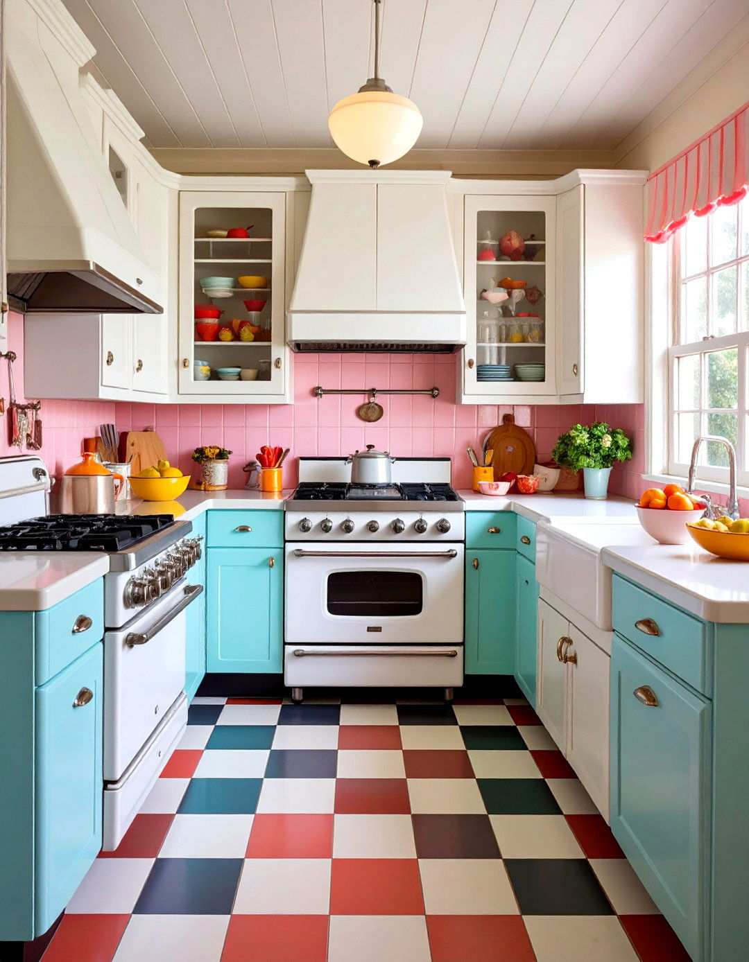 Vintage s Kitchen with Pastel Colors and Chrome - 24 Small Kitchen Ideas on a Budget