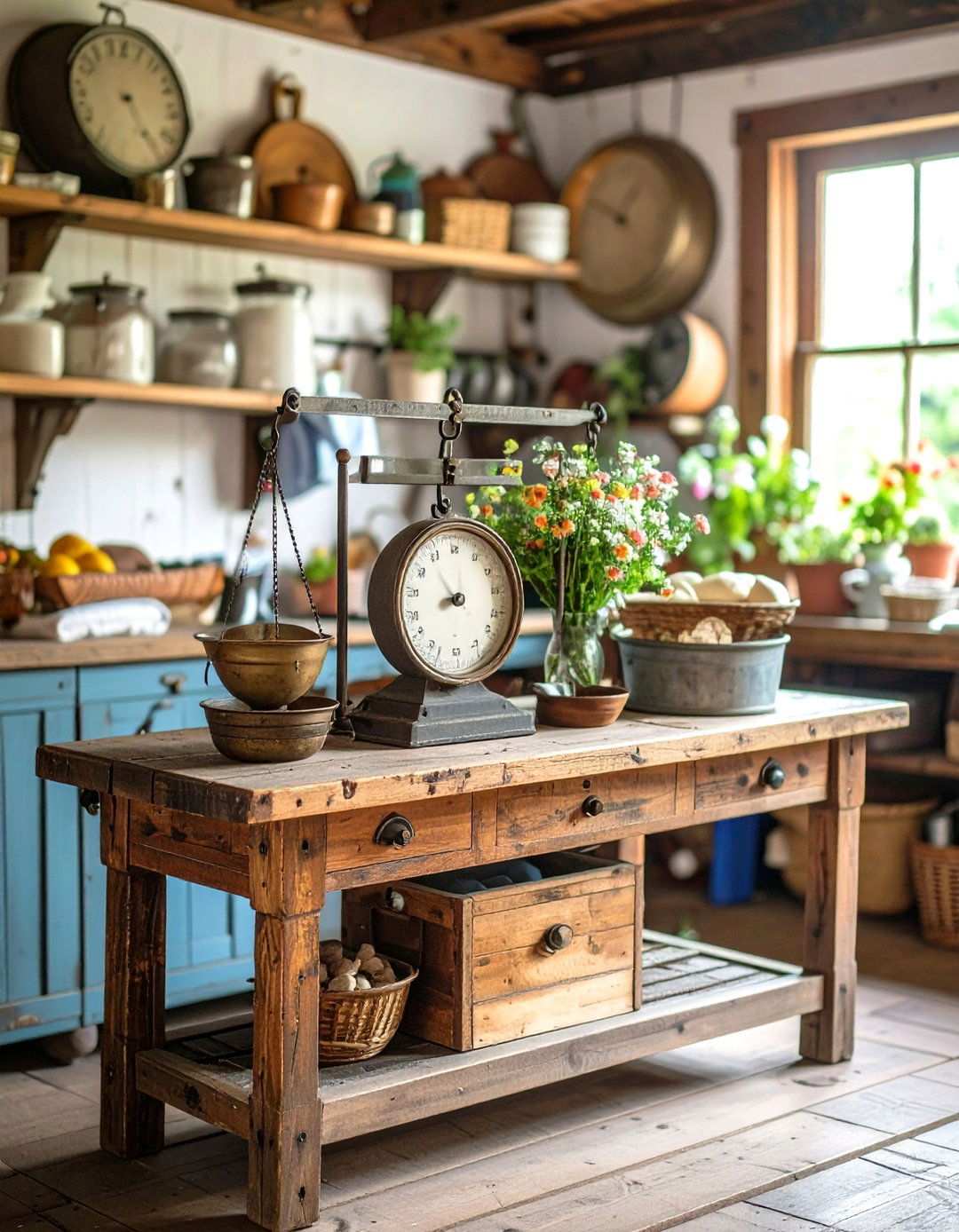 Vintage Scale Display Laundry Room - 24 Rustic Laundry Room Ideas