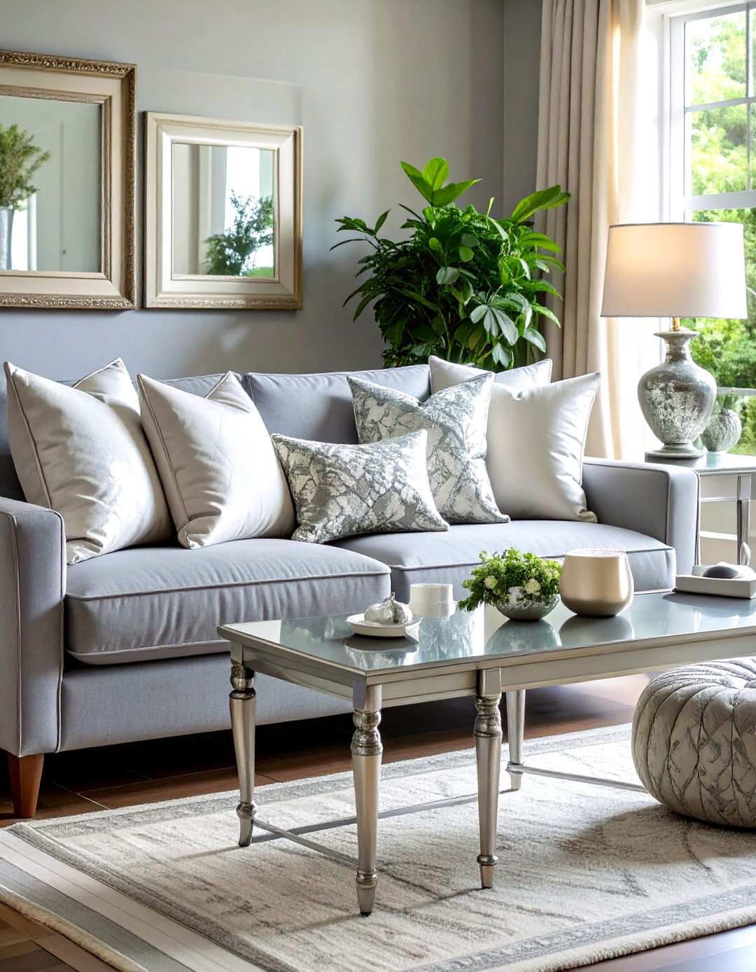 Vintage Silver Charm Living Room Theme - 24 Silver Living Room Ideas