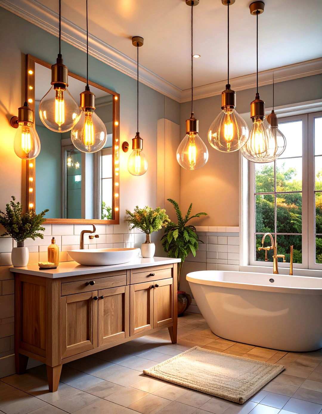 Vintage Style Edison Bulb Fixtures - 24 Small Bathroom Lighting Ideas