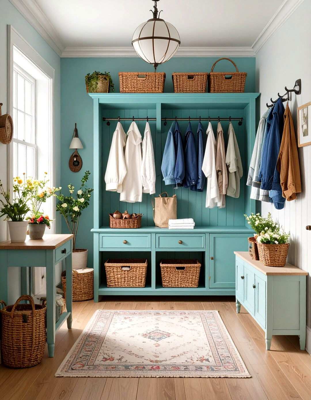 Vintage Style Mudroom Laundry Charm - 24 Mudroom Laundry Room Ideas