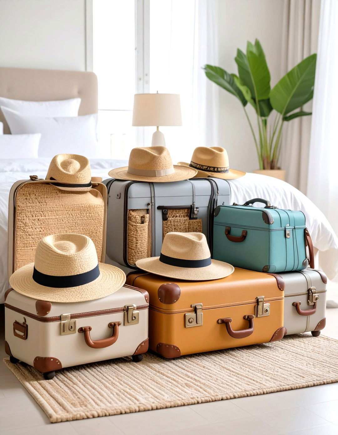 Vintage Suitcase Hat Storage - 24 Hat Storage Ideas