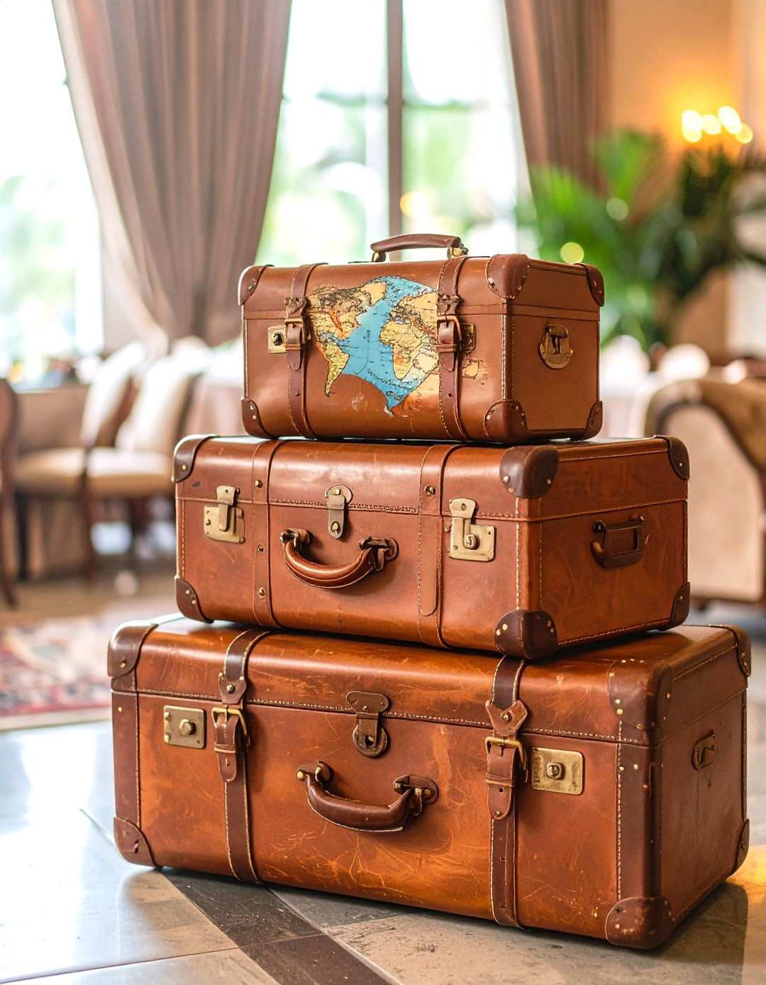 Vintage Suitcase Wedding Welcome Sign with Travel Themes - 24 Wedding Welcome Sign Ideas
