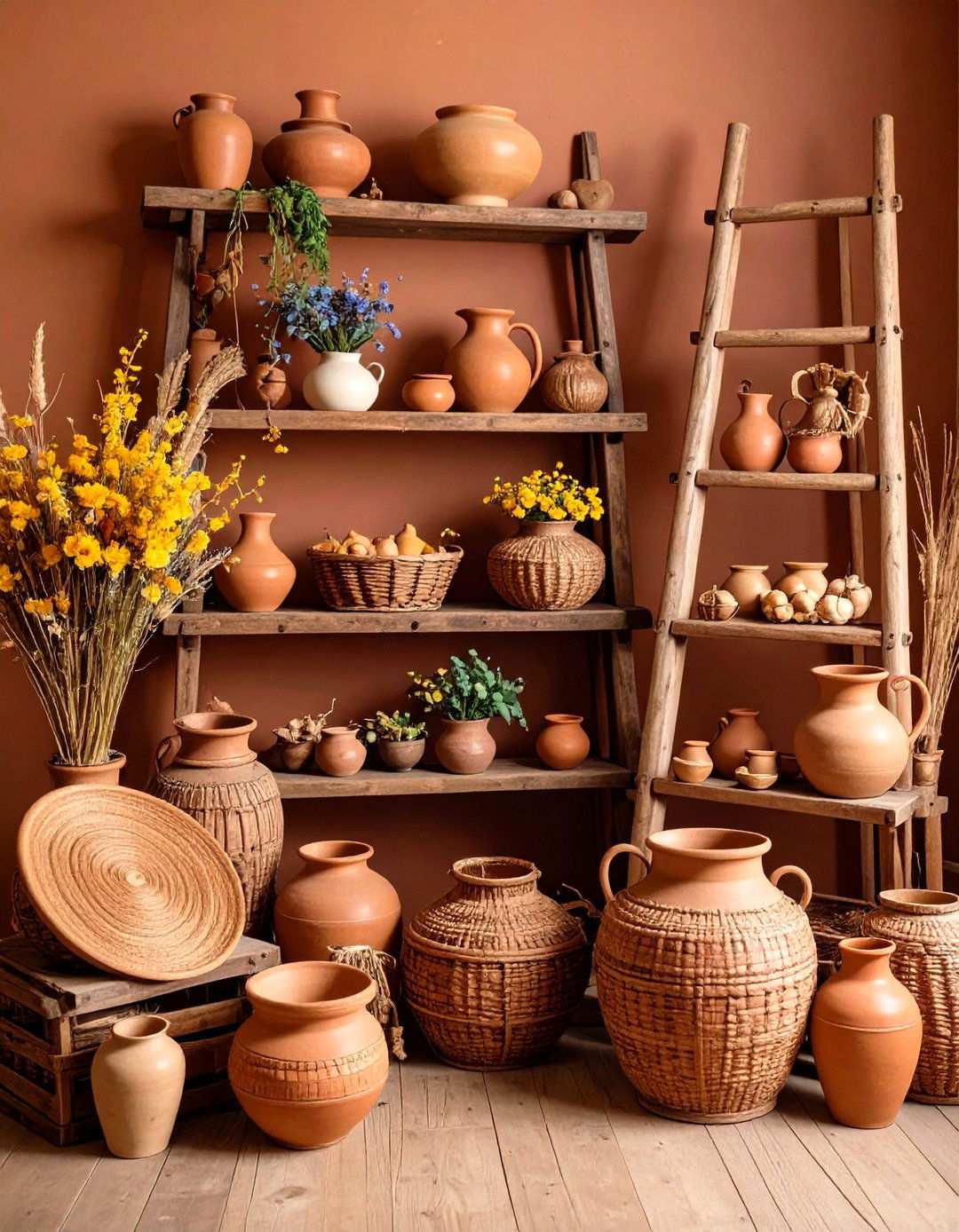 Vintage Terracotta Photography Props and Displays - 24 Terracotta Wedding Décor Ideas