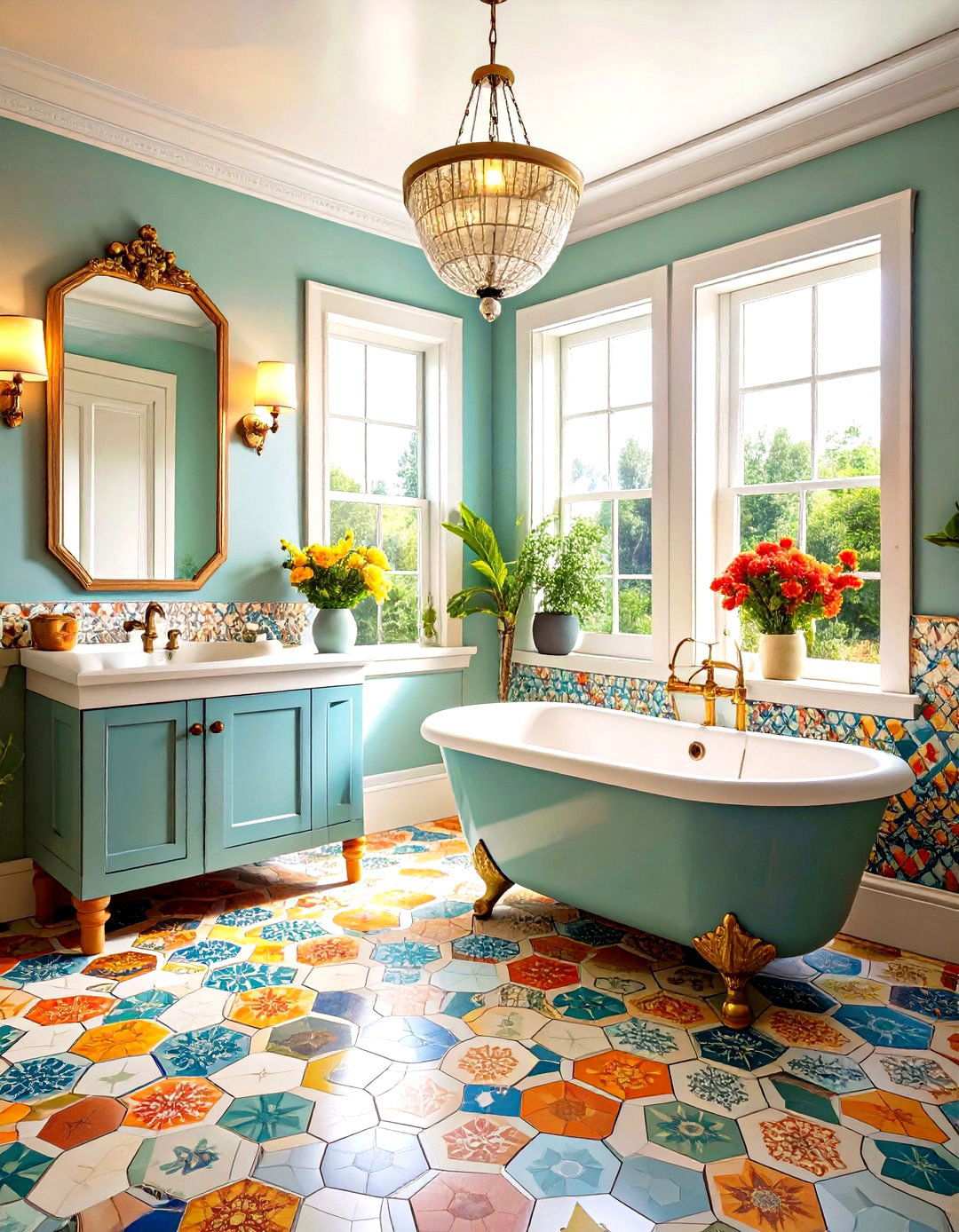 Vintage Tile Pattern Play - 24 Jack and Jill Bathroom Ideas