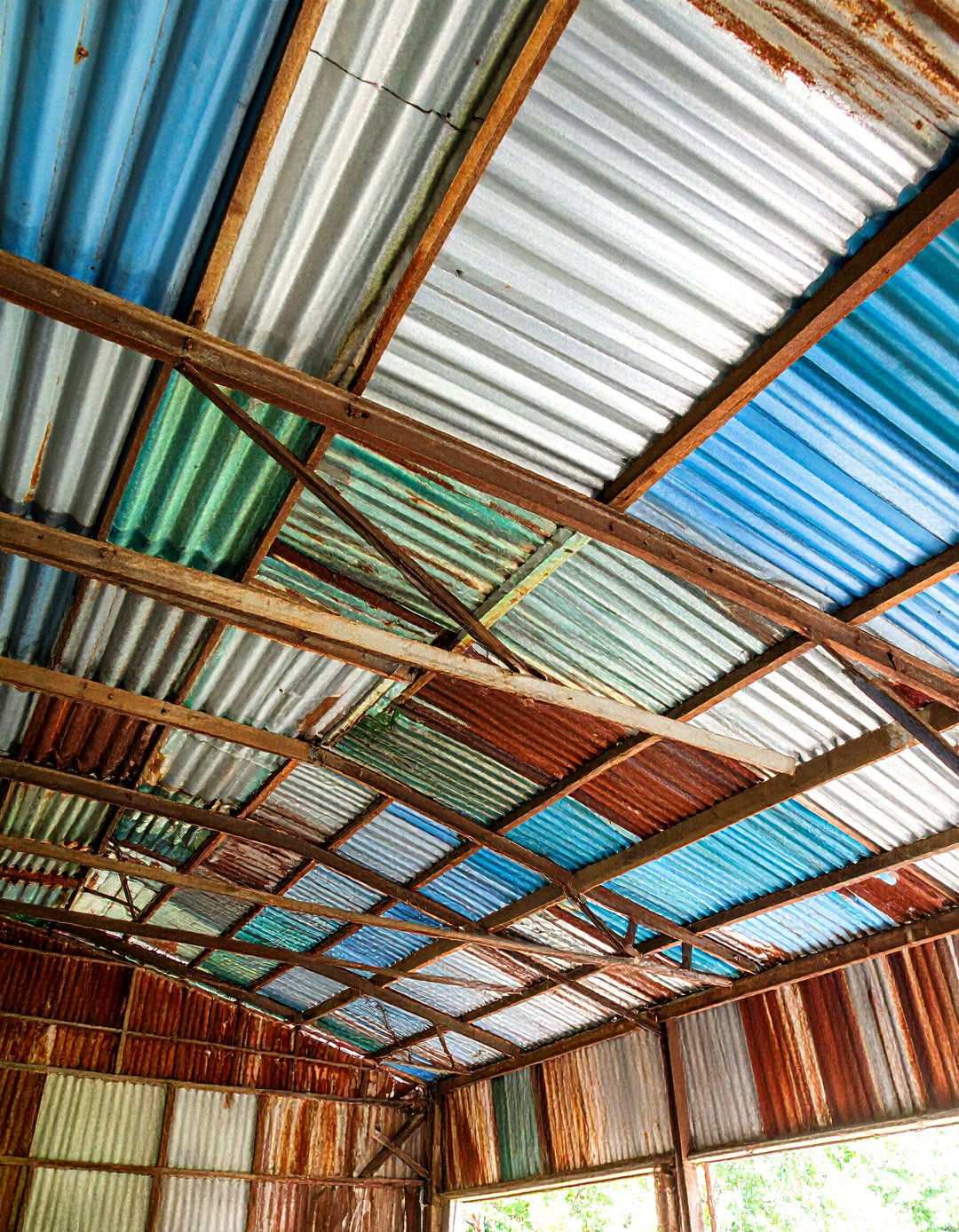 Vintage Tin Ceiling with Reclaimed Barn Panels - 24 Shed Ceiling Ideas