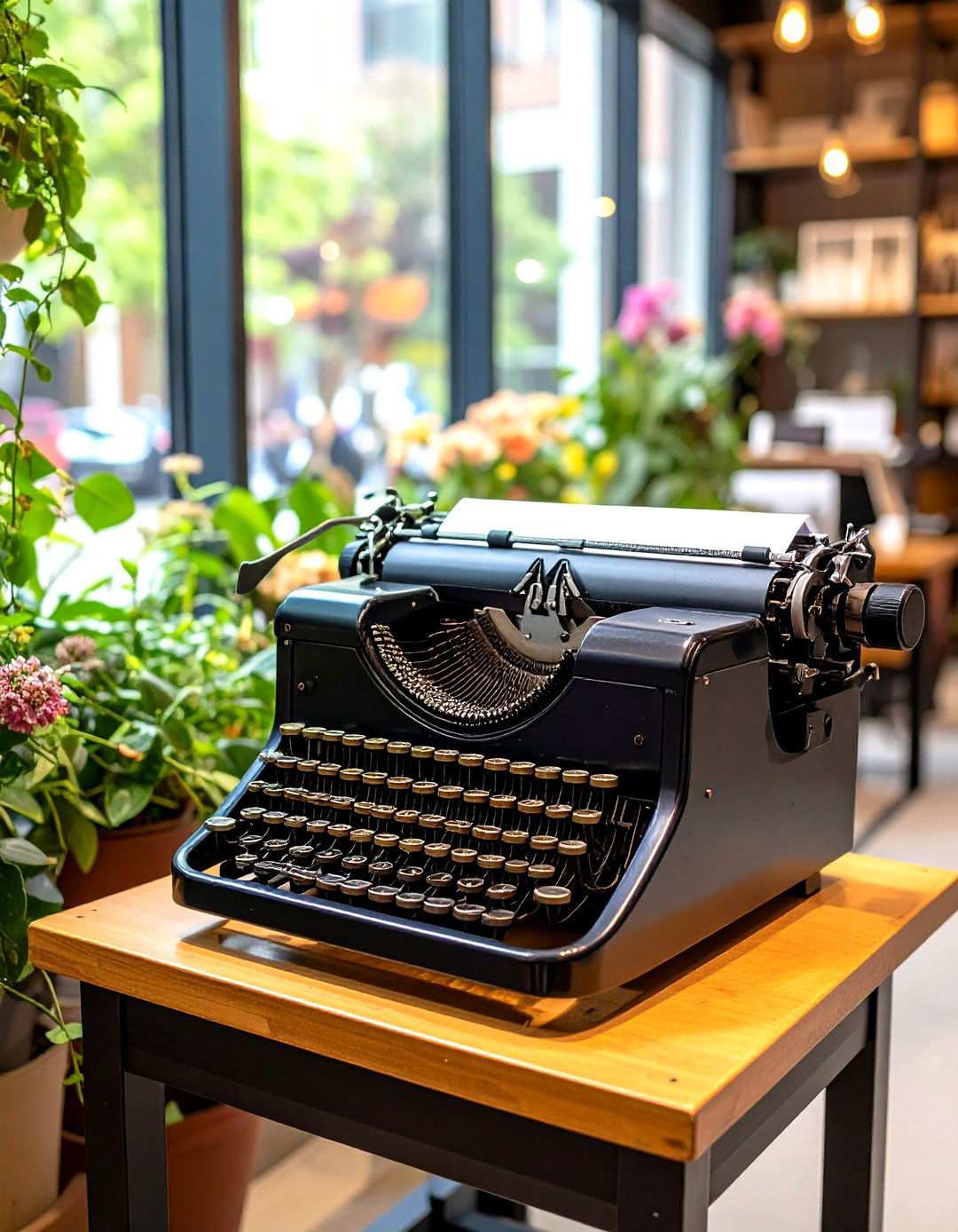 Vintage Typewriter Display - 24 Rustic Home Office Ideas