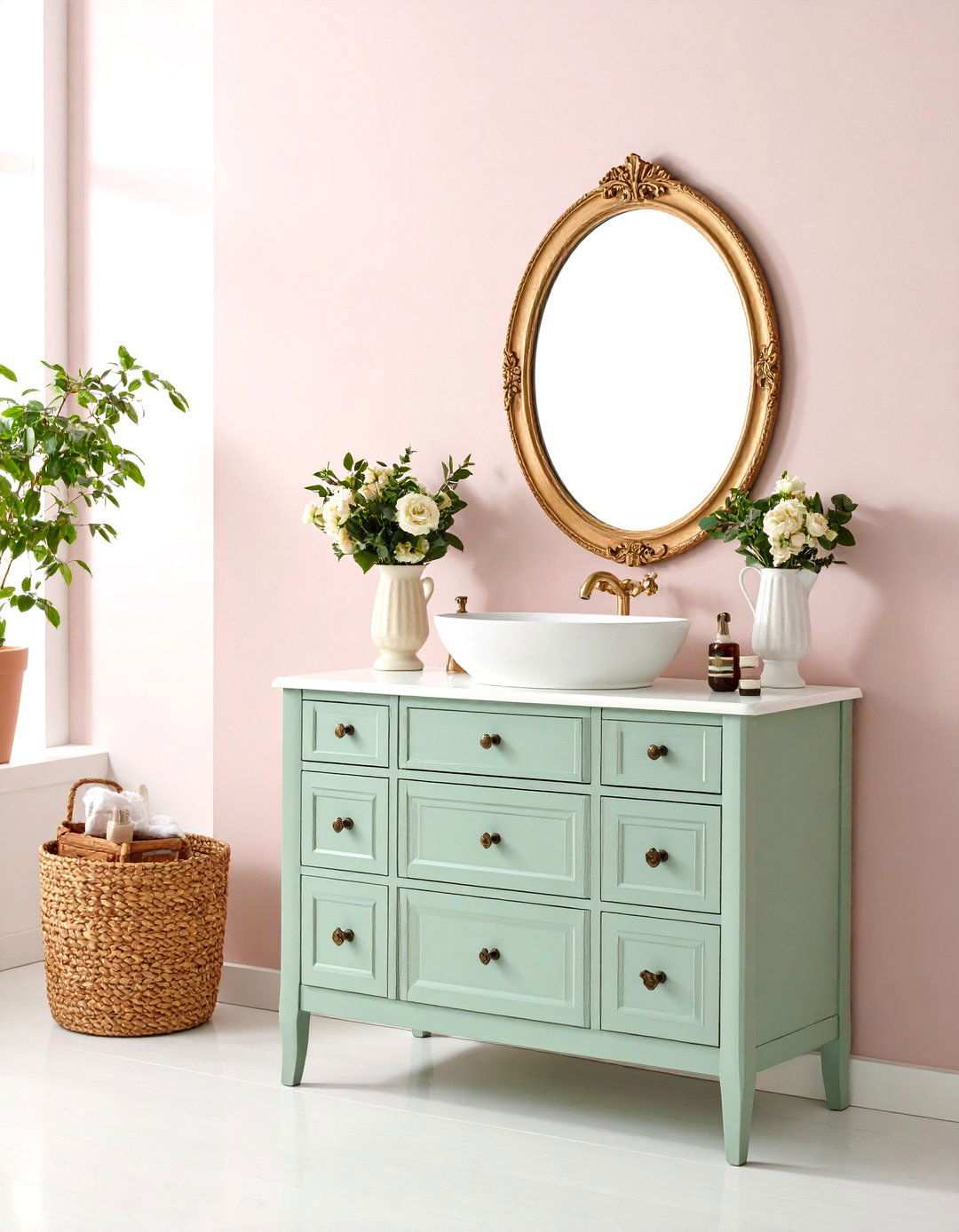 Vintage Vanity Elegance - 24 Romantic Bathroom Ideas