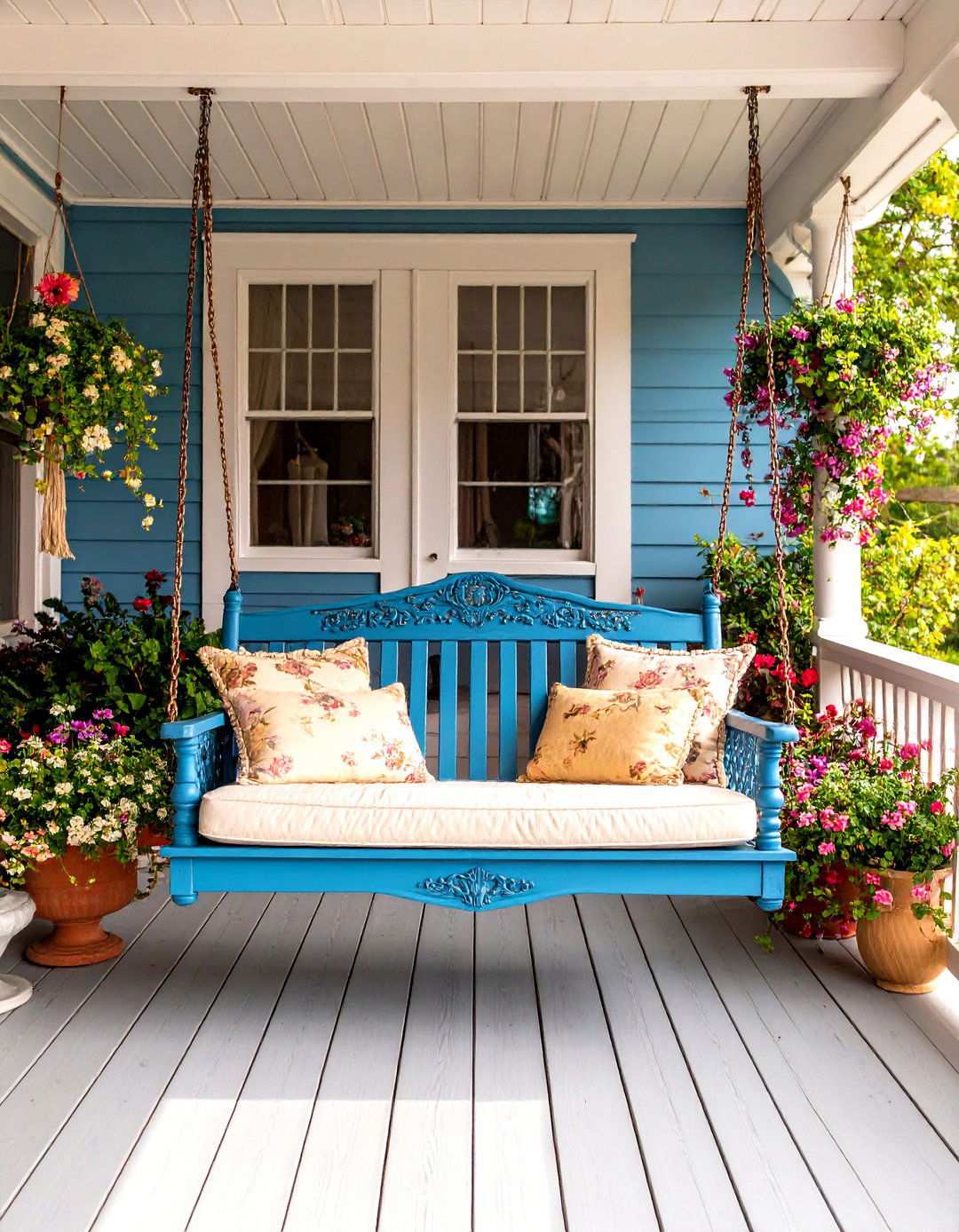 Vintage Victorian Swing Porch Setup - 24 Victorian Porch Ideas