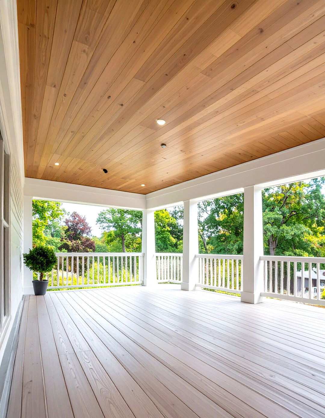 Vinyl Maintenance Free Ceiling System - 24 Porch Ceiling Ideas