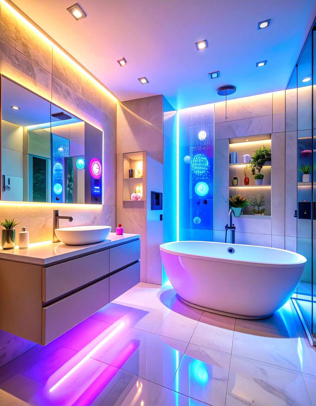 Voice Controlled Smart Lighting System for Hands Free Operation - 24 Shower Lighting Ideas