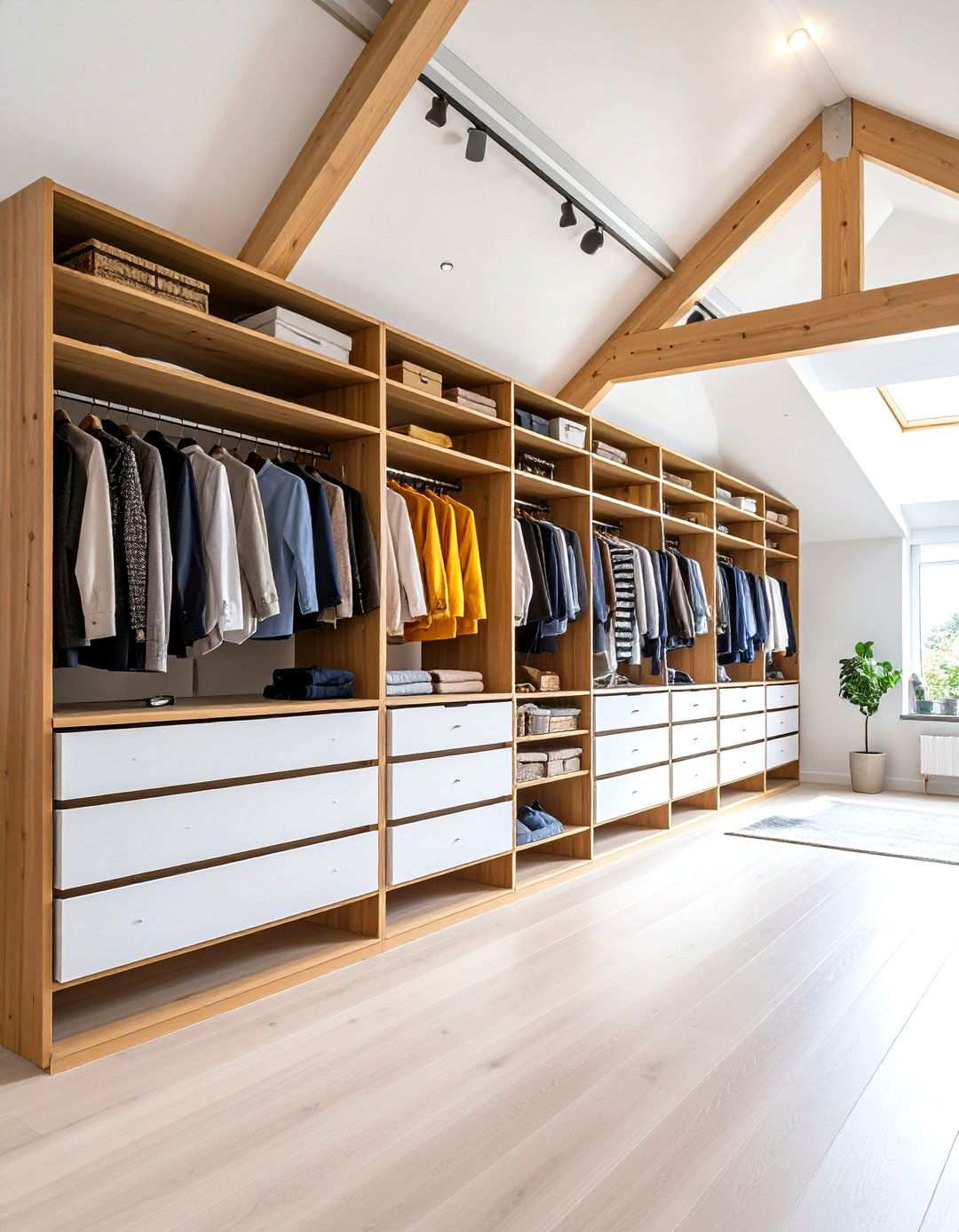 Walk in Closet Storage System - 24 Low Ceiling Small Attic Room Ideas