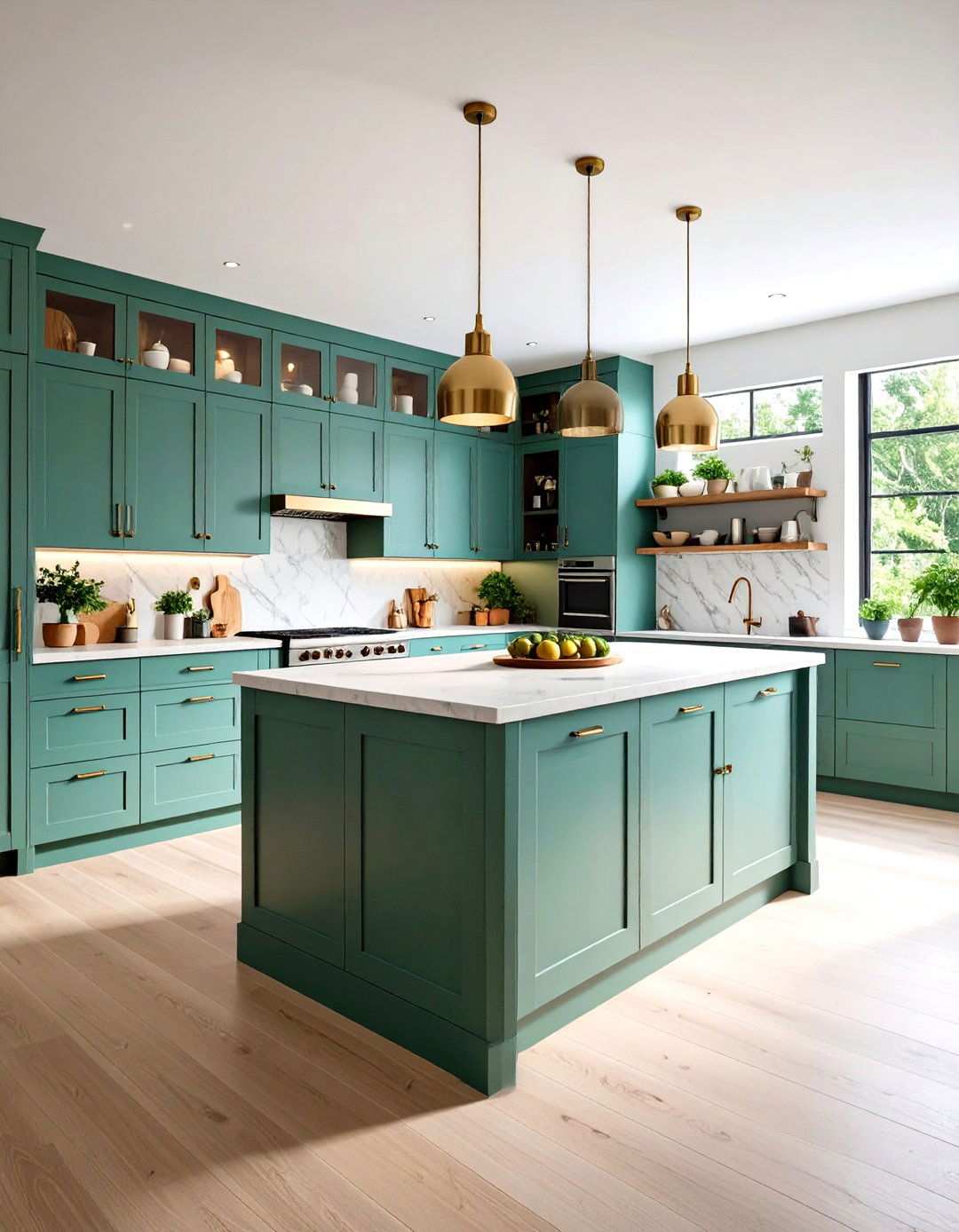 Walk in Pantry with Central Island Workspace - 24 Open Pantry Ideas