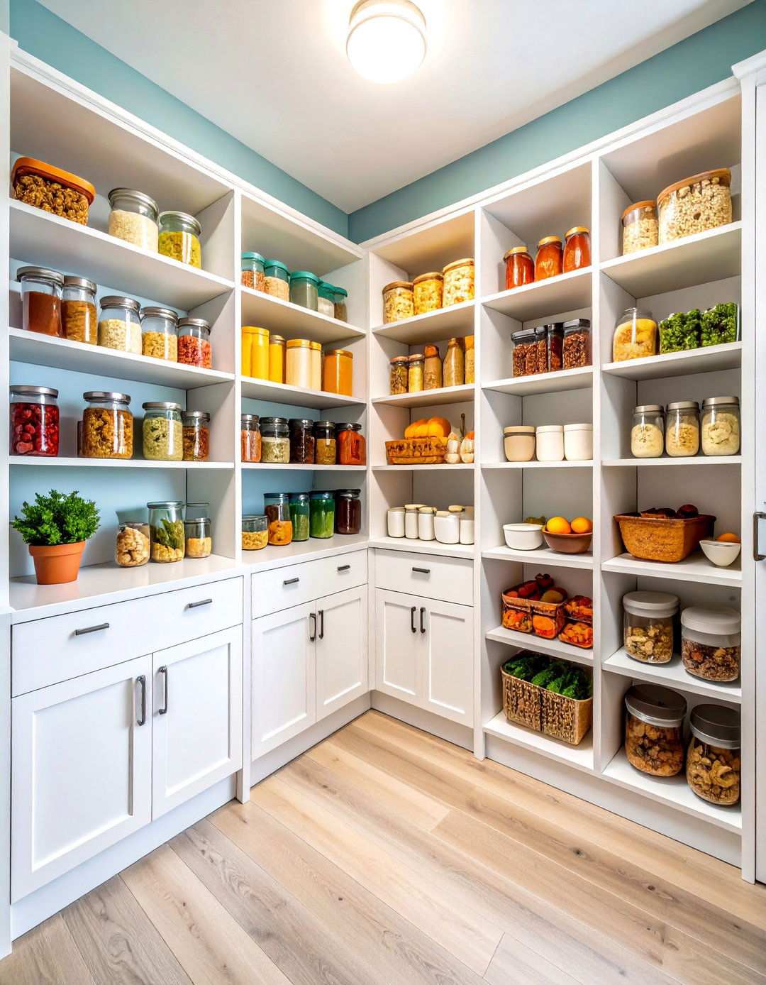 Walk In Pantry with U Shaped Layout - 24 Larder Cupboard and Pantry Ideas for Your Kitchen
