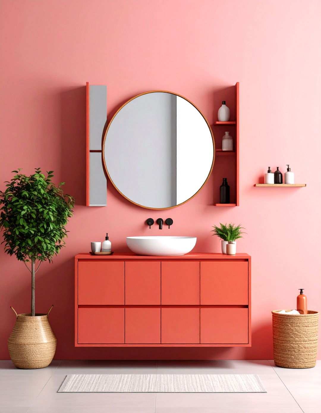 Wall Mounted Cabinet with Mirror Front - 24 Small Bathroom Storage Ideas