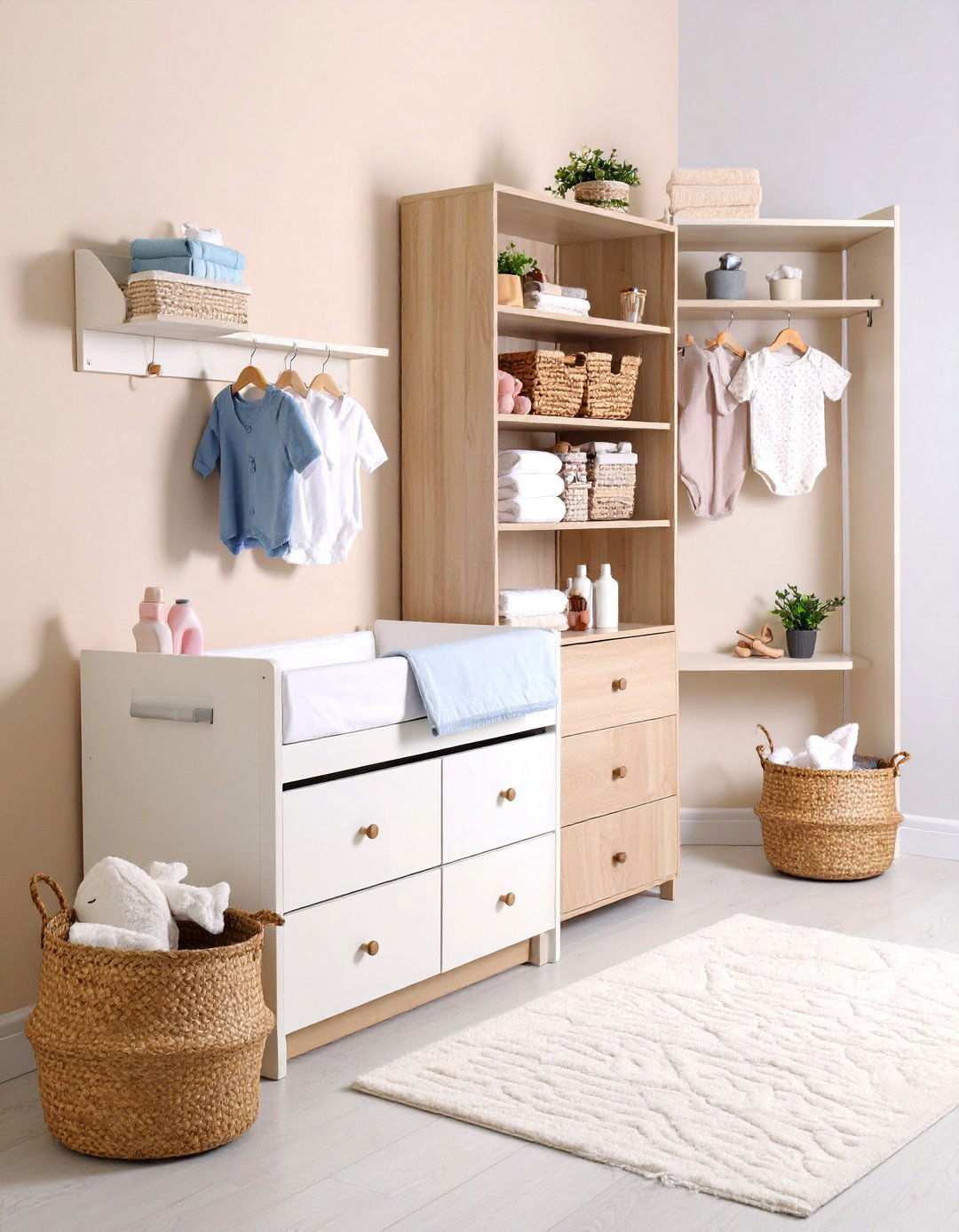 Wall Mounted Changing Station - 24 Small Nursery Ideas