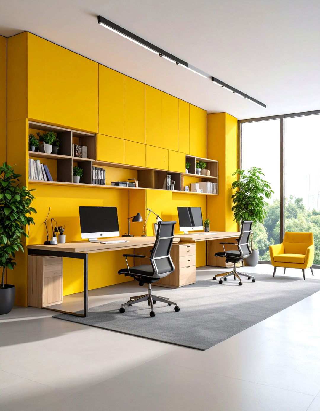Wall Mounted Desk Configuration - 24 Office Guest Room Ideas