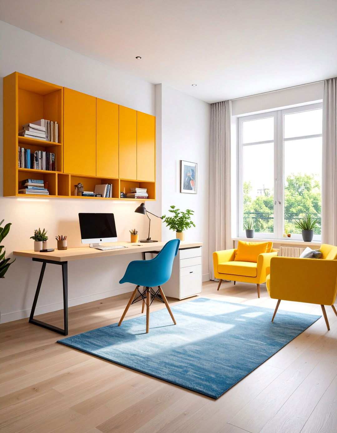 Wall Mounted Desk Office - 24 Studio Apartment Ideas