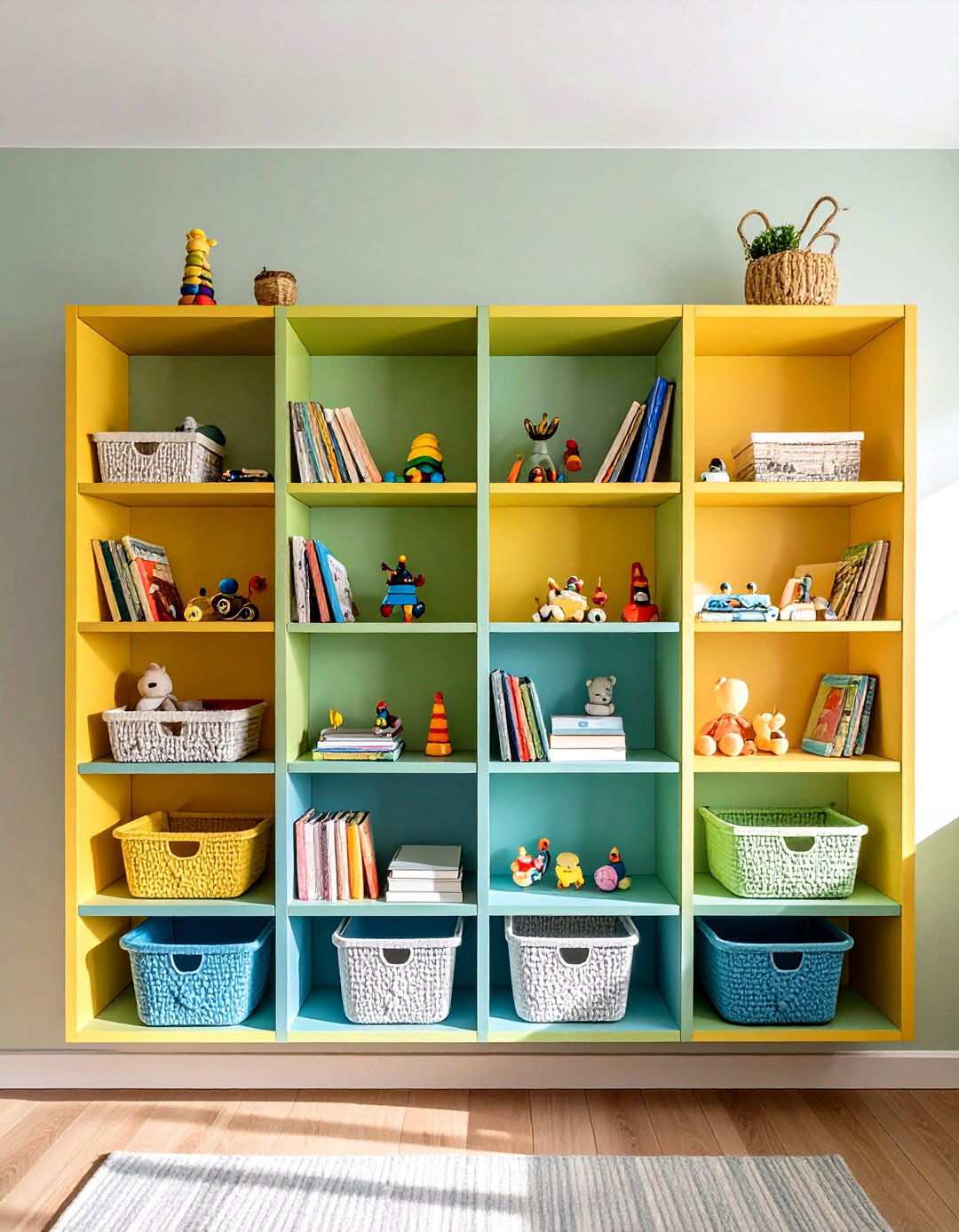 Wall Mounted Floating Shelves - 24 Nursery Storage Ideas
