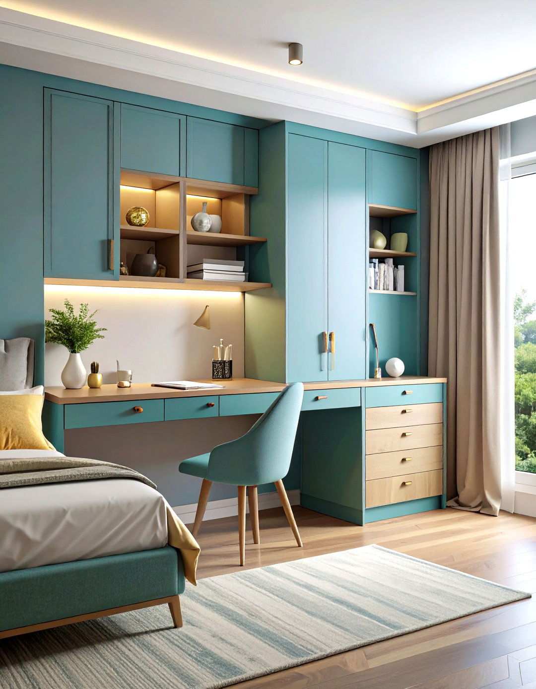 Wall Mounted Fold Down Desk - 24 Small Guest Bedroom Ideas