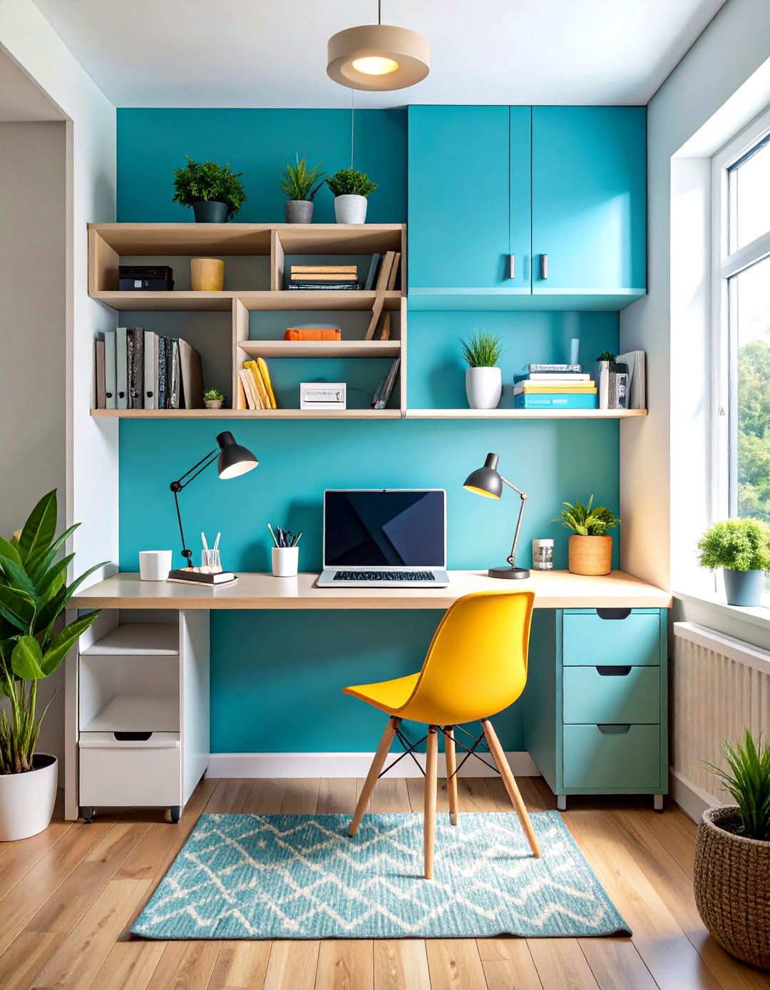 Wall Mounted Fold Down Desk Storage - 24 Tiny House Storage Ideas