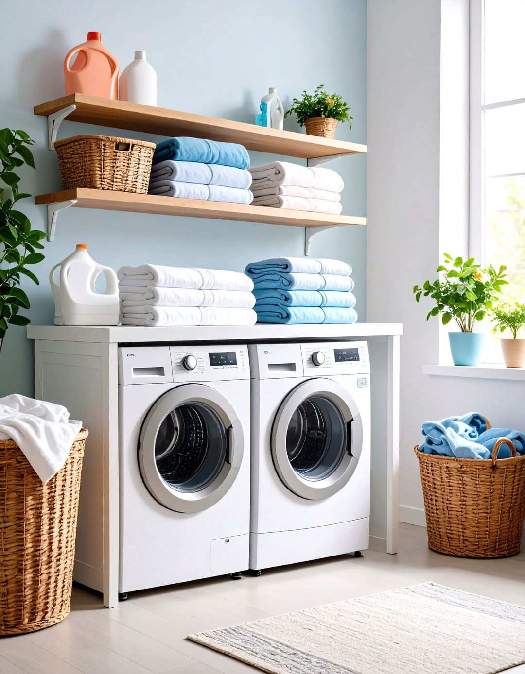 Wall Mounted Folding Table - 24 Small Laundry Room Ideas With a Top Load Washing Machine