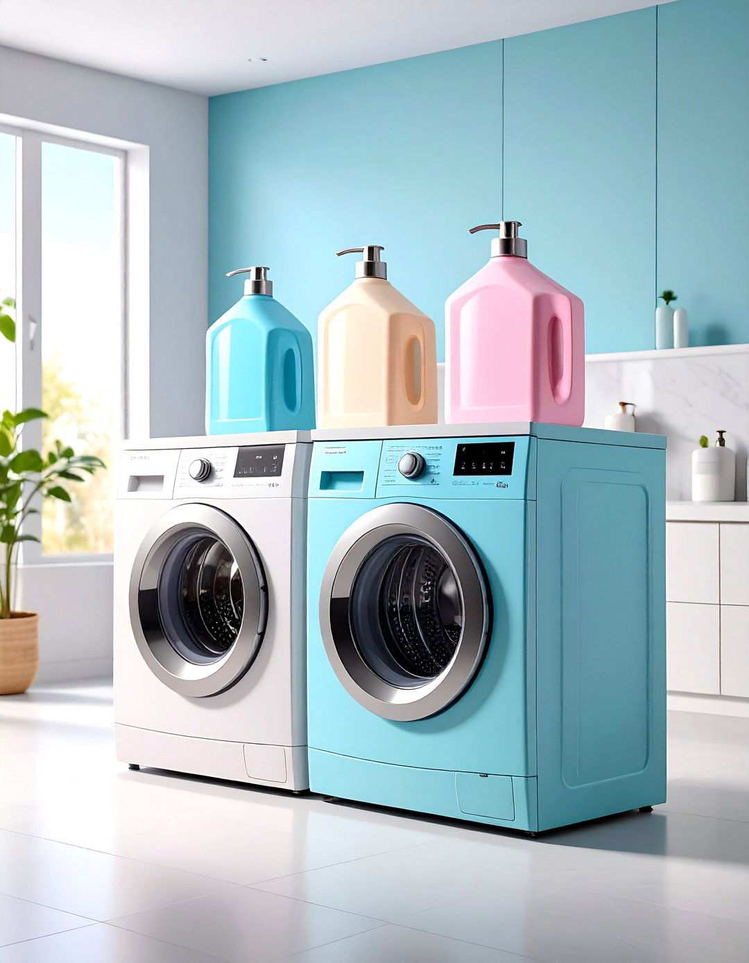 Wall Mounted Glass Dispenser System - 24 Laundry Detergent Storage Ideas