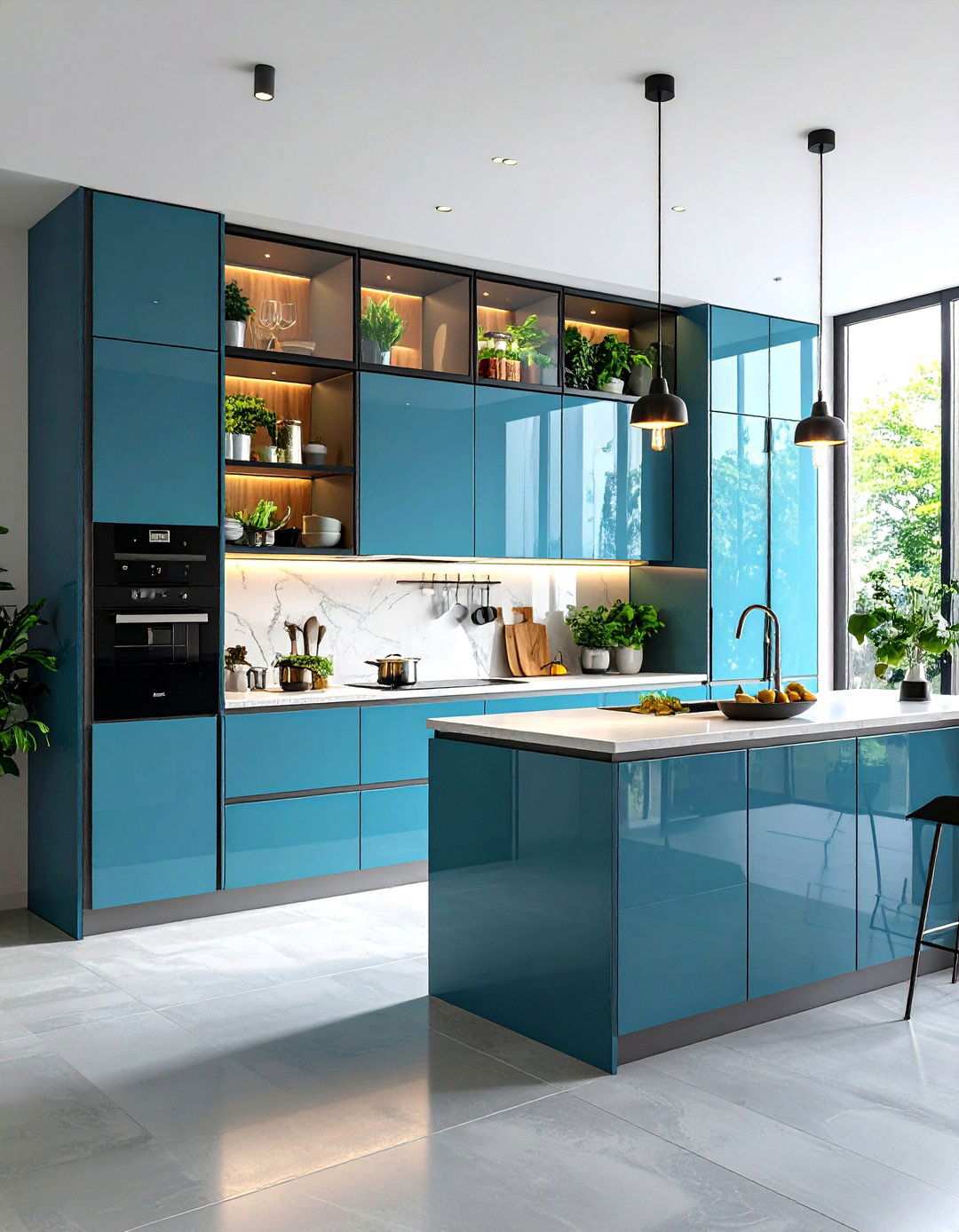 Wall Mounted Glass Units - 24 Modern Style Glass Kitchen Cabinets