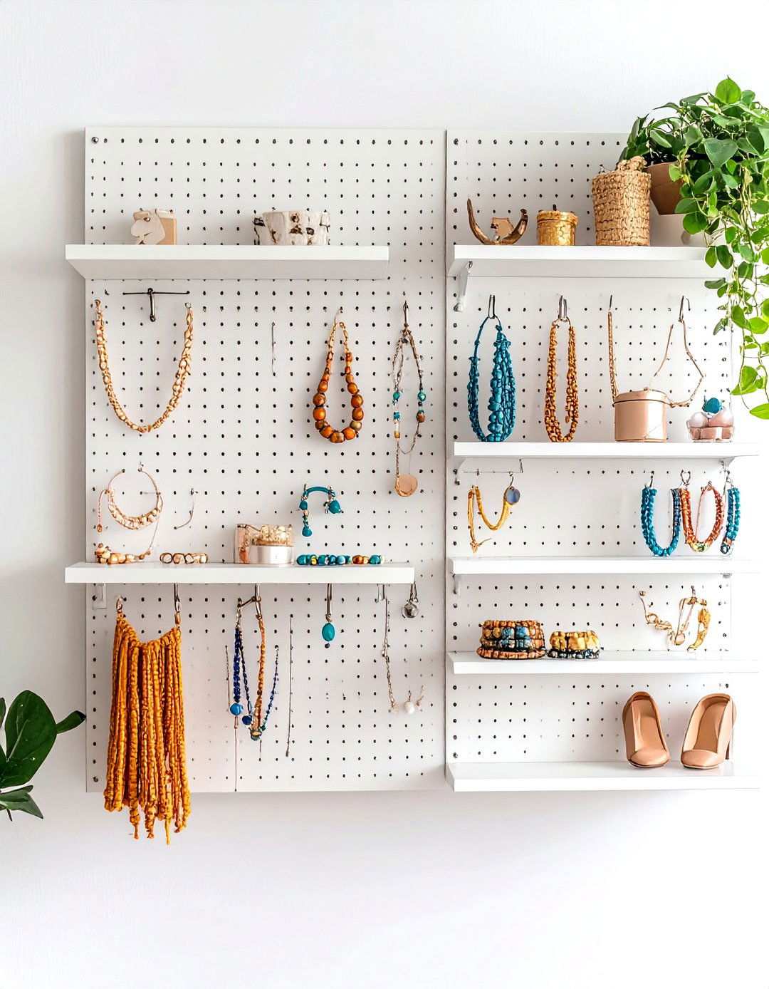 Wall Mounted Pegboard Systems - 24 Jewelry Storage Ideas