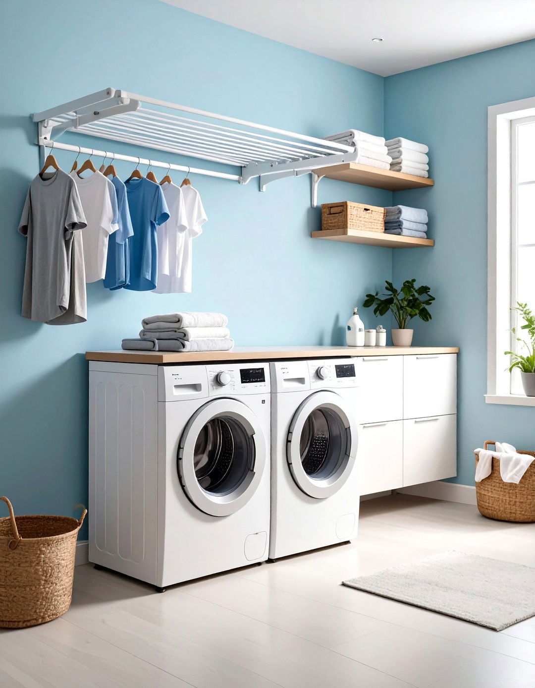 Wall Mounted Retractable Drying Rack - 24 Laundry Room Drying Rack Ideas