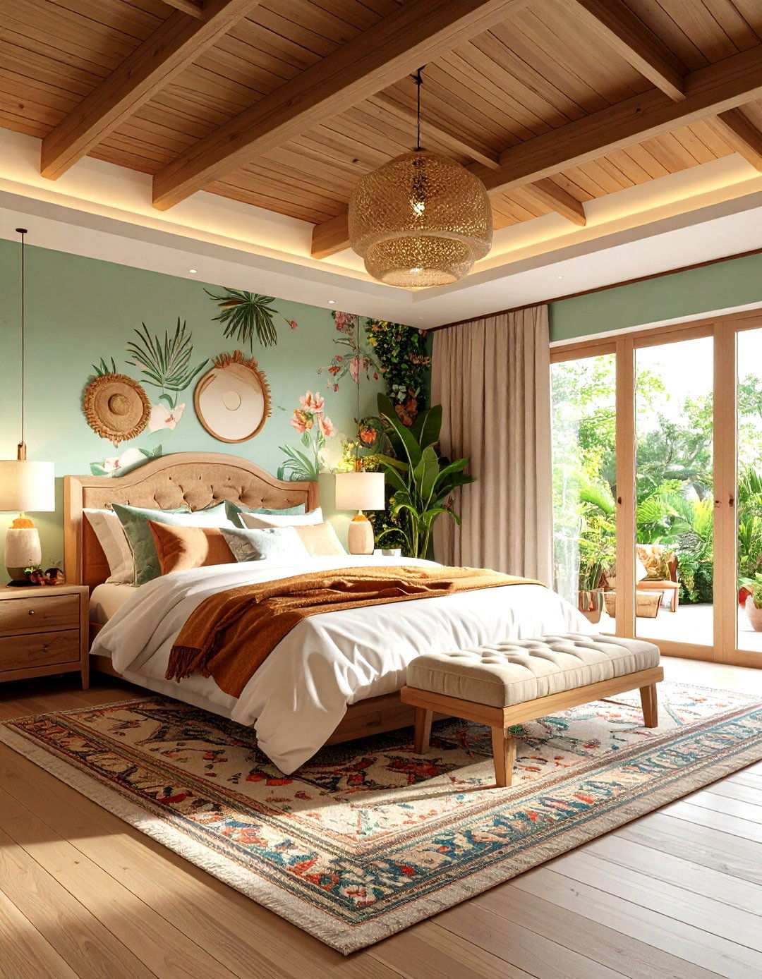 Wallpaper Accent Reverse Tray Guest Bedroom - 24 Reverse Tray Ceiling Ideas