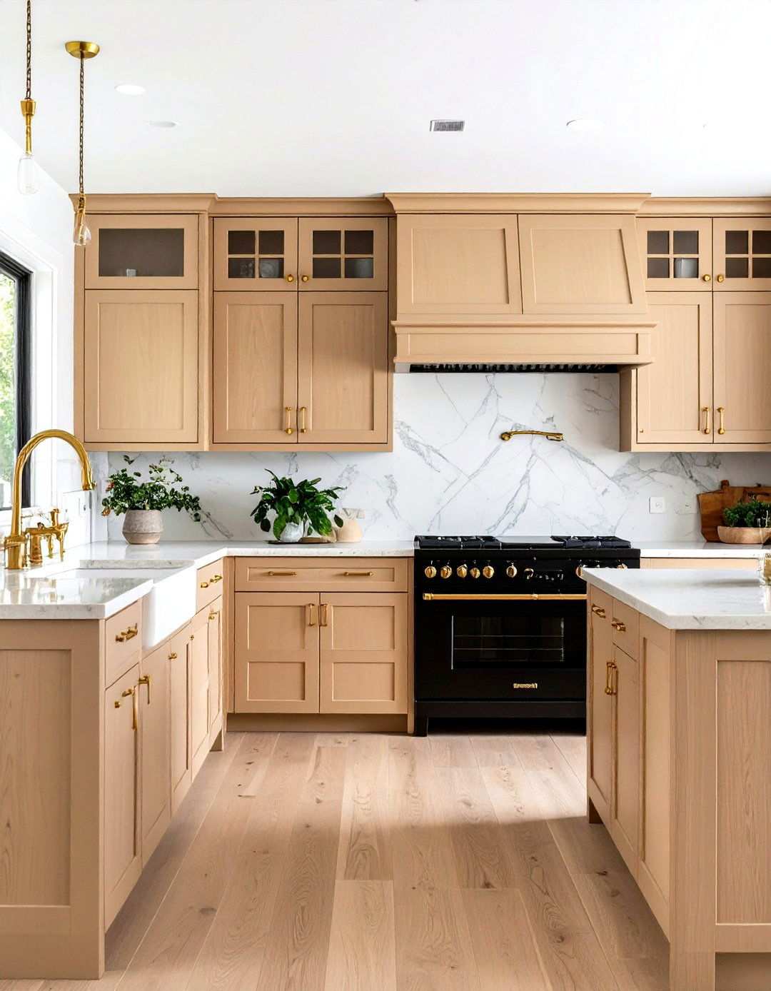 Warm Beige Cabinets with Black Appliances - 24 What Color Cabinets Go With Black Appliances