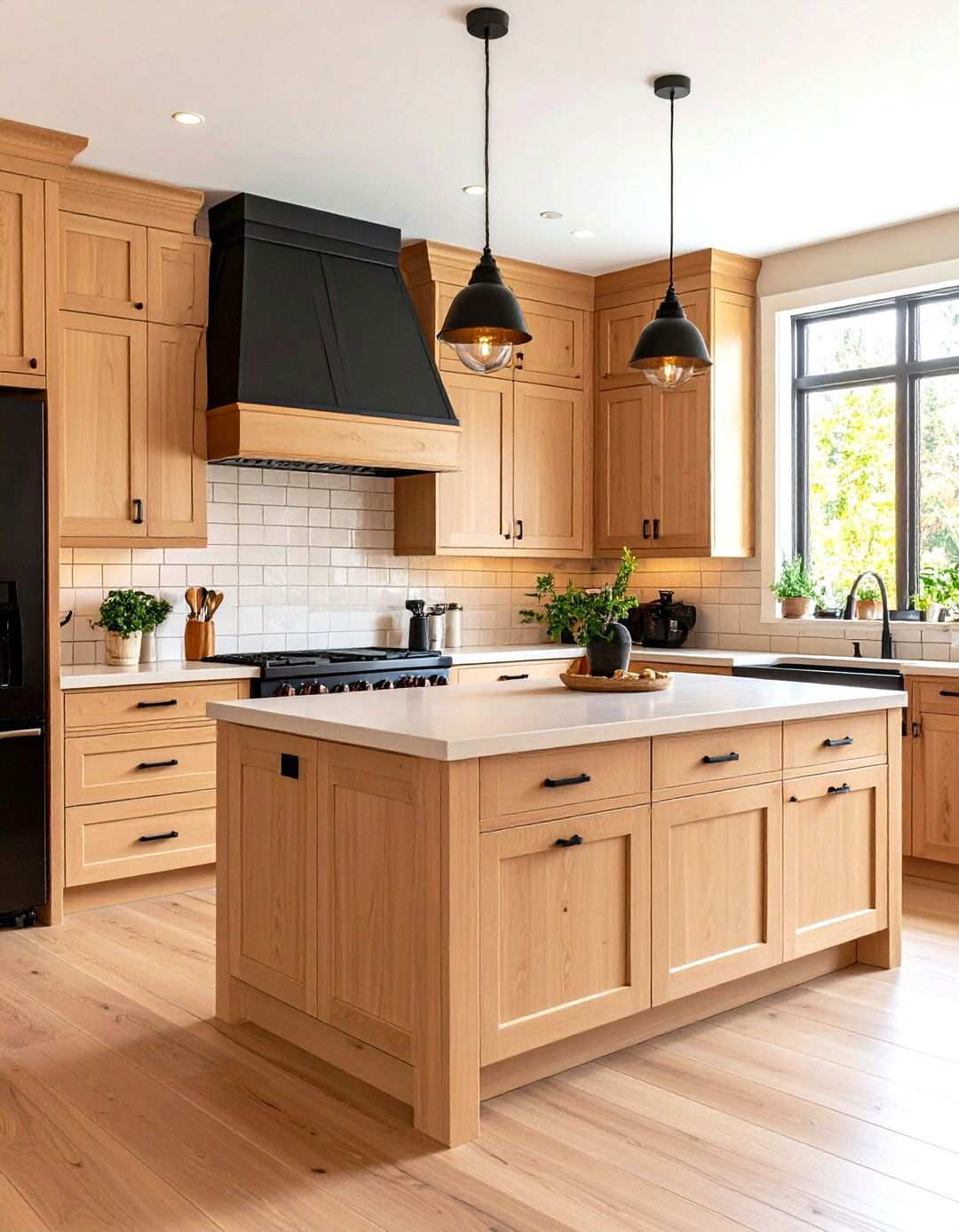 Warm Beige Neutral Kitchen - 24 Small Kitchen with Black Appliances Ideas