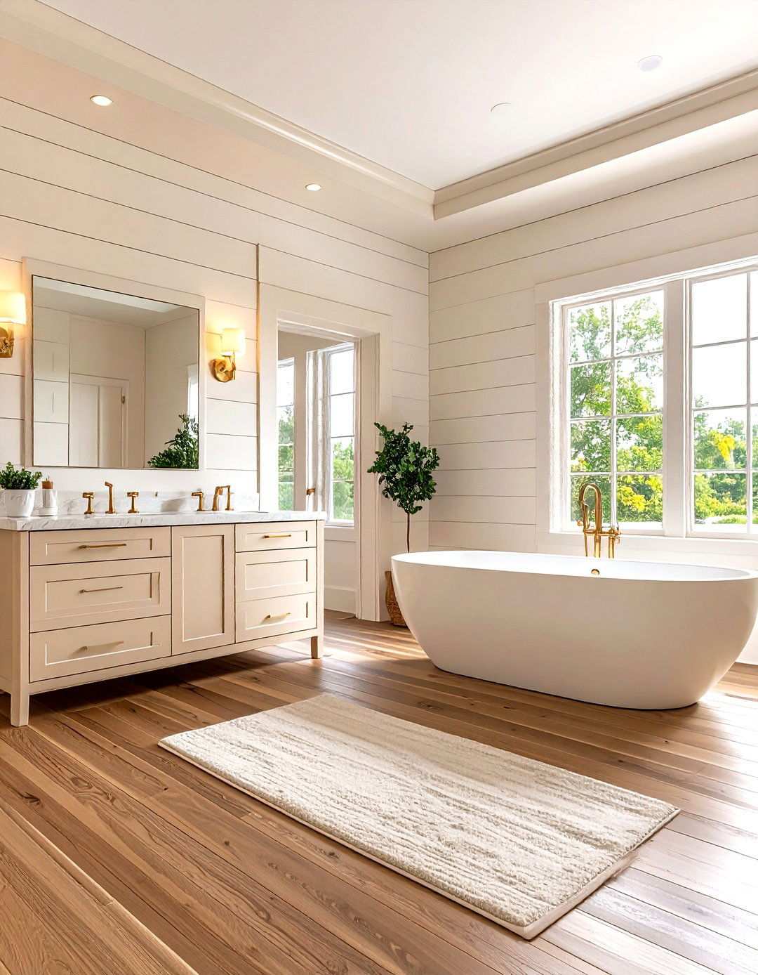 Warm Cream Shiplap Bathroom Serenity - 24 shiplap bathroom ideas