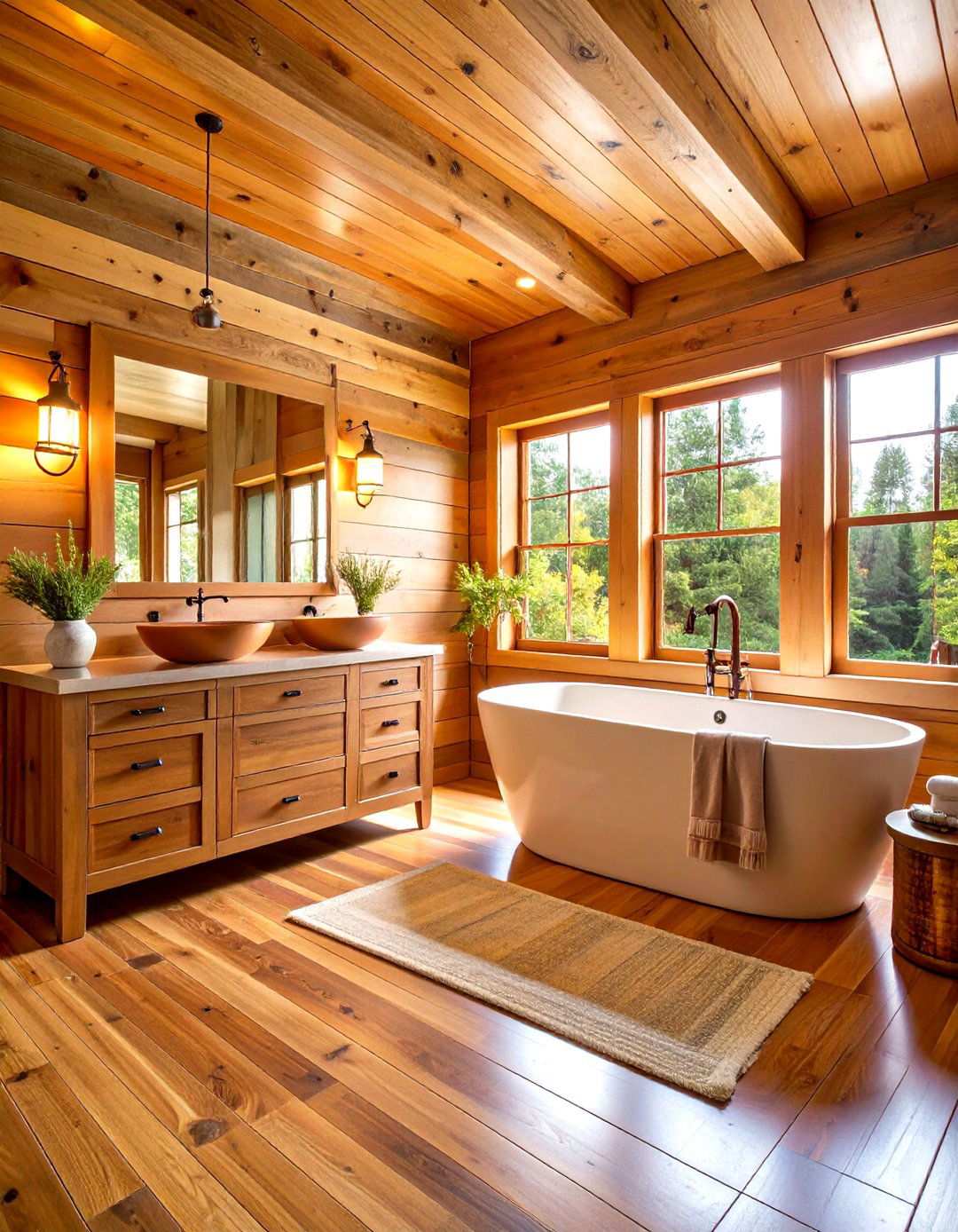 Warm Honey Shiplap Bathroom Retreat - 24 shiplap bathroom ideas