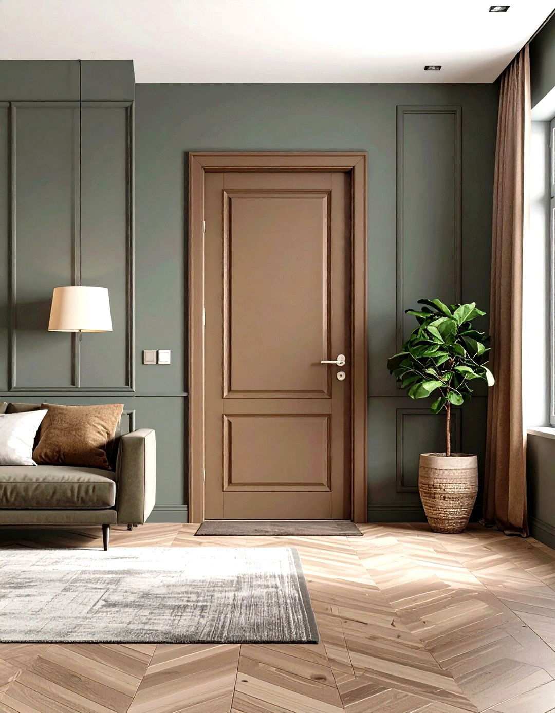 Warm Mushroom Gray - 24 Interior Door Color Ideas