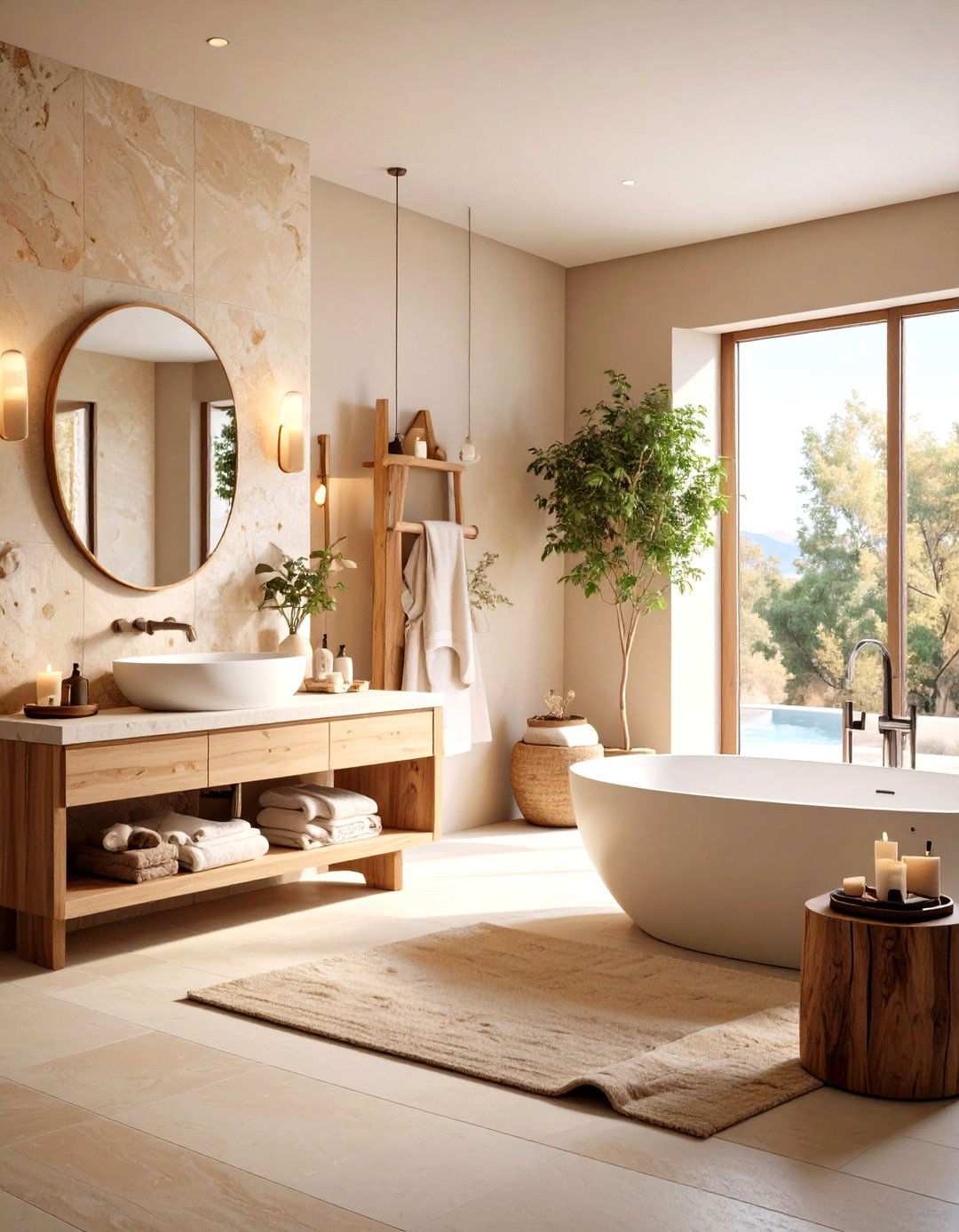 Warm Neutral Earth Tone Palette - 24 Zen Bathroom Ideas