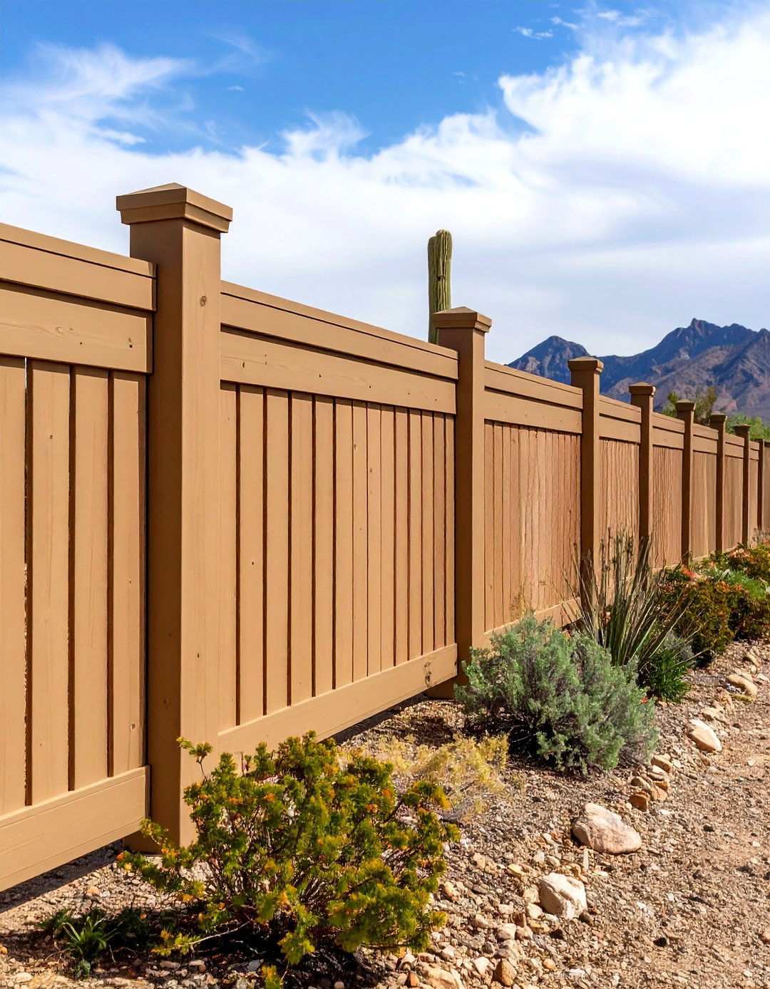 Warm Tan Vinyl Fence Arrangements - 24 Vinyl Fence Colors