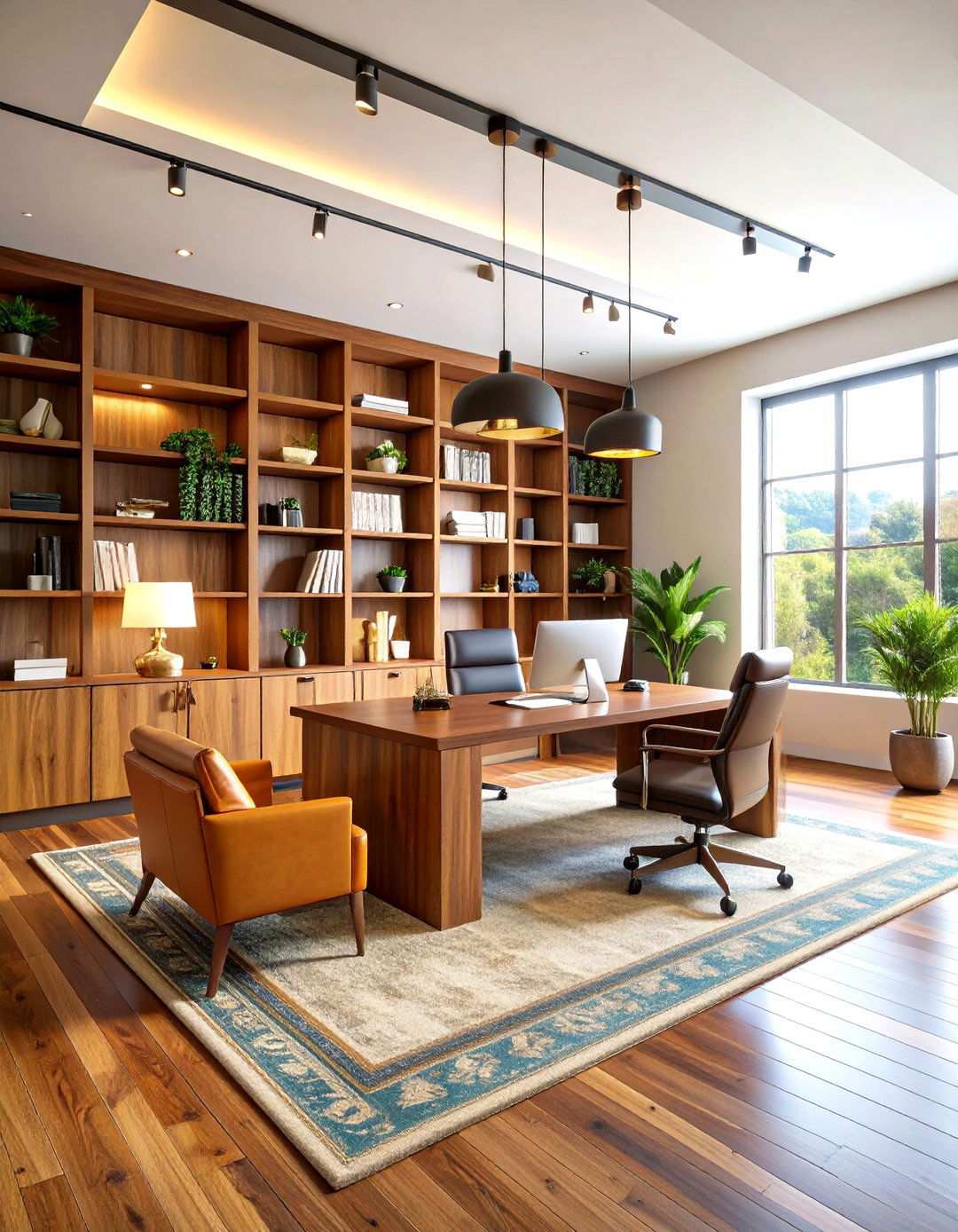 Warm Wood Tone Office Design - 24 Luxury Interior Design Ideas