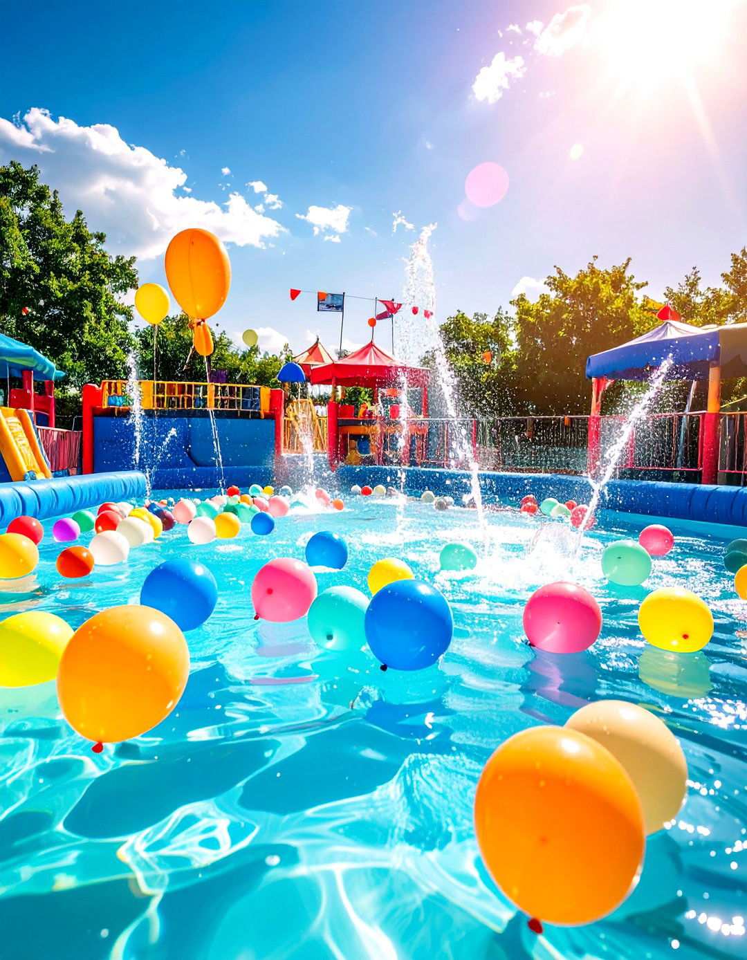 Water Balloon Battle Zone Arena - 24 Pool Party Ideas