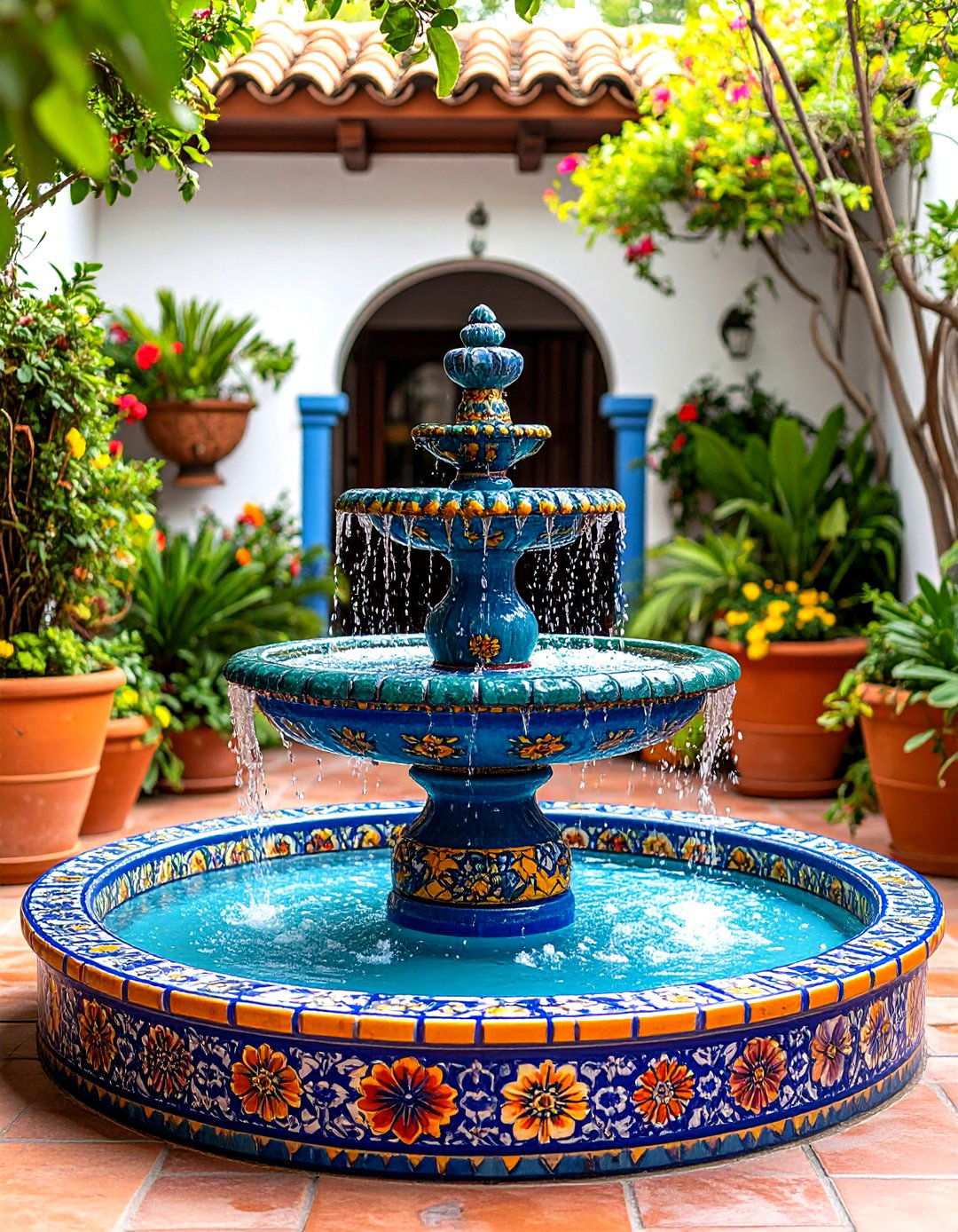 Water Feature and Fountain Integration - 24 Mexican Style House Design Ideas