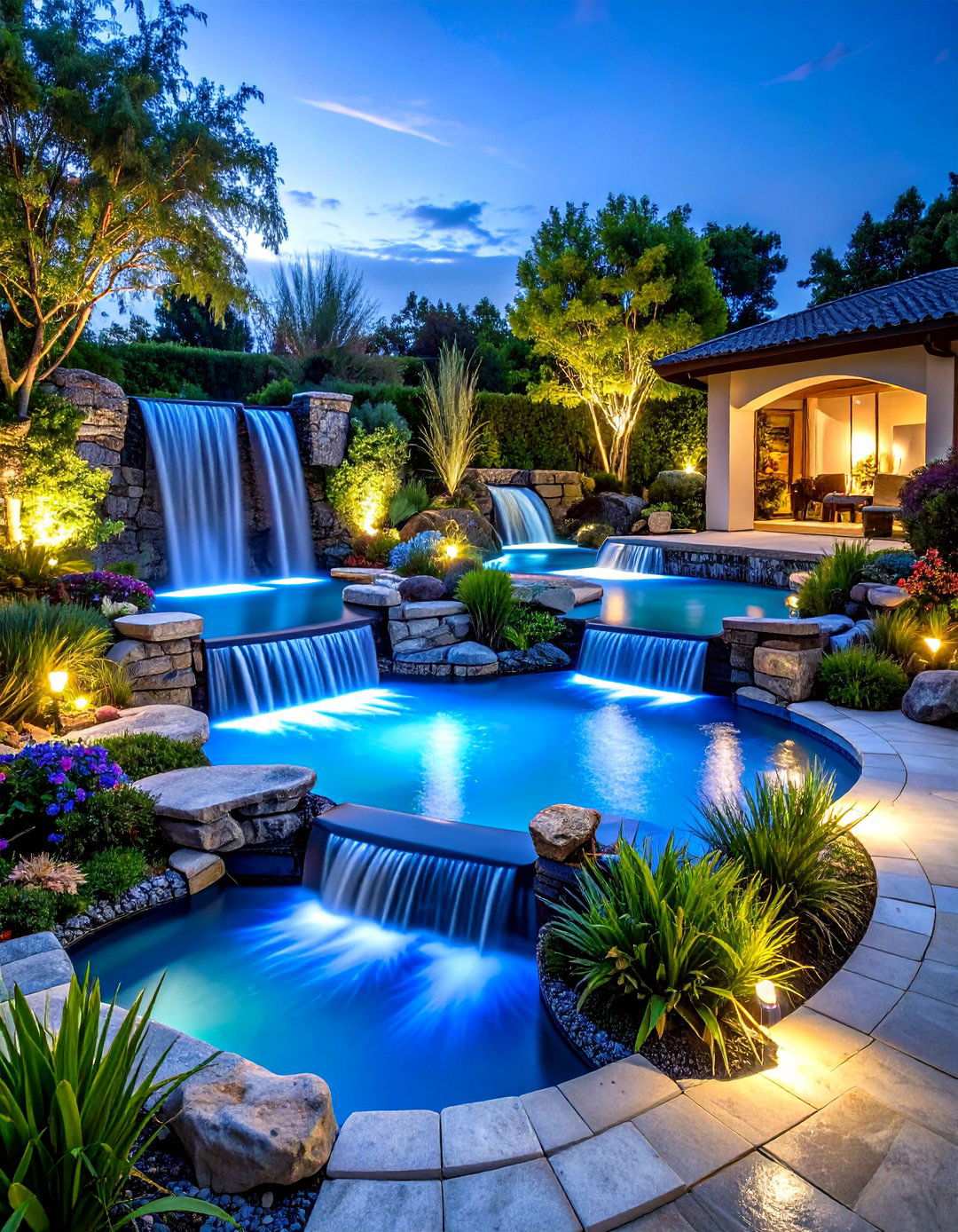 Water Feature Integration Masterpiece - 24 Hot Tub Decor Ideas