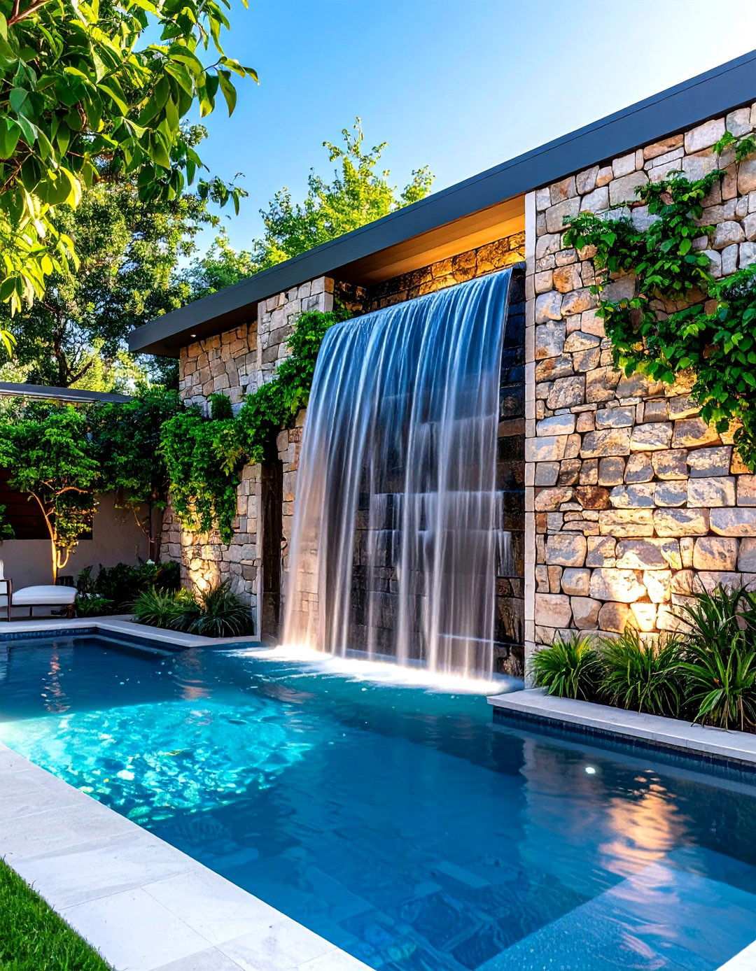Water Feature Integration Privacy Walls - 24 Outdoor Privacy Screen Ideas