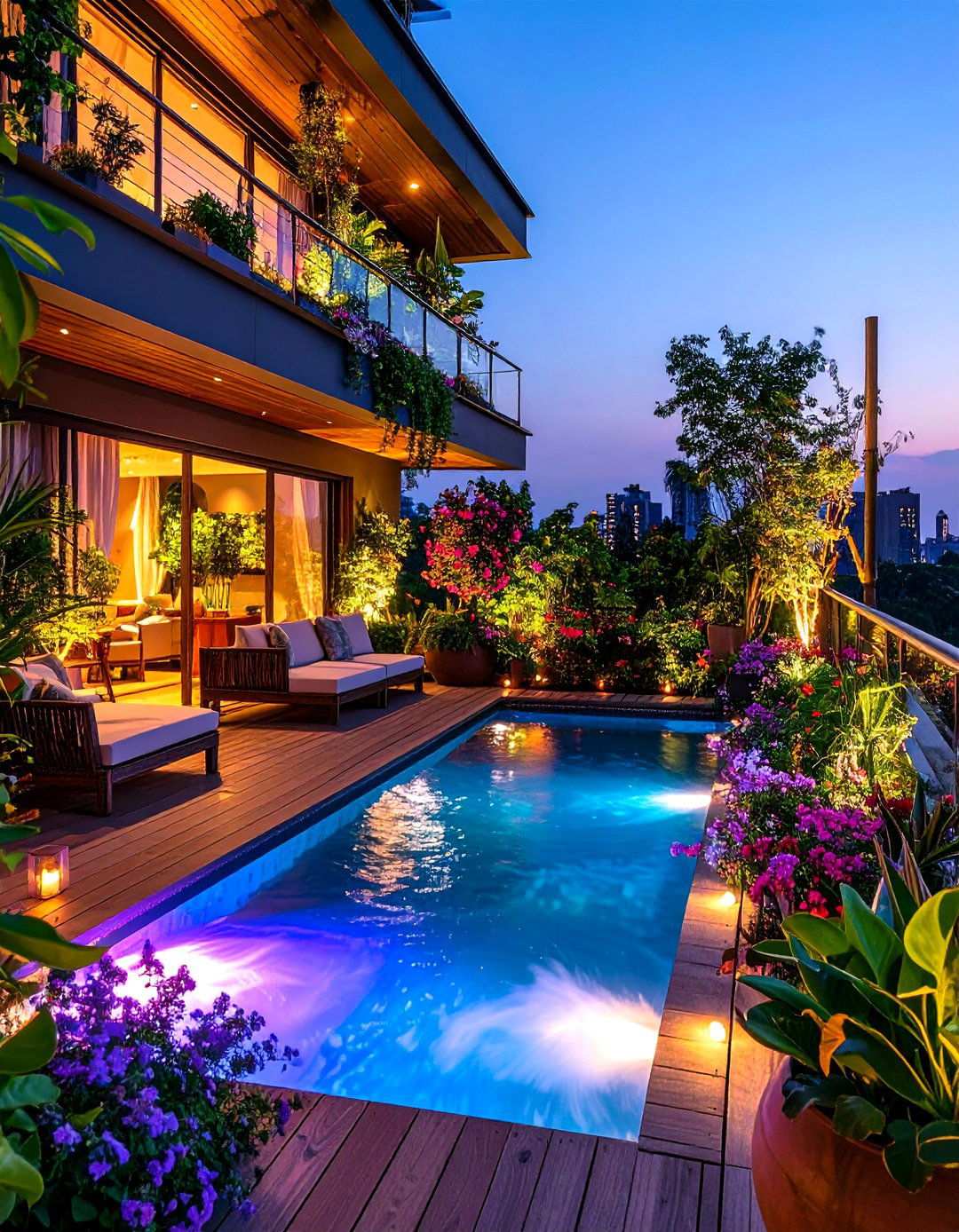 Water Feature Oasis - 24 Large Balcony Ideas