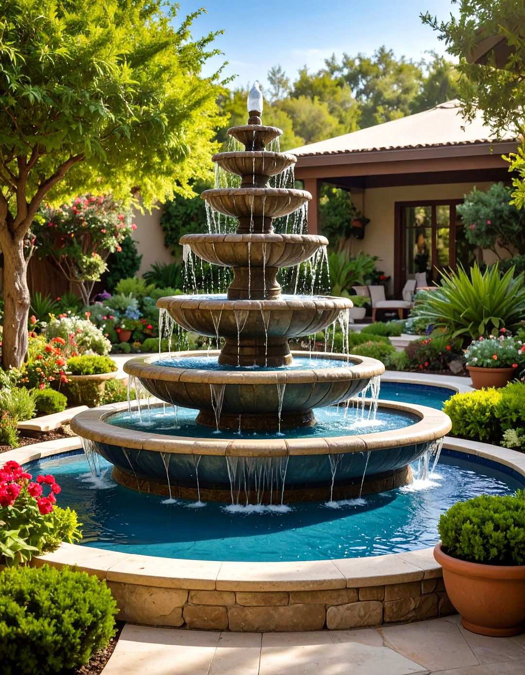 Water Feature Oasis - 24 Mediterranean Garden Ideas