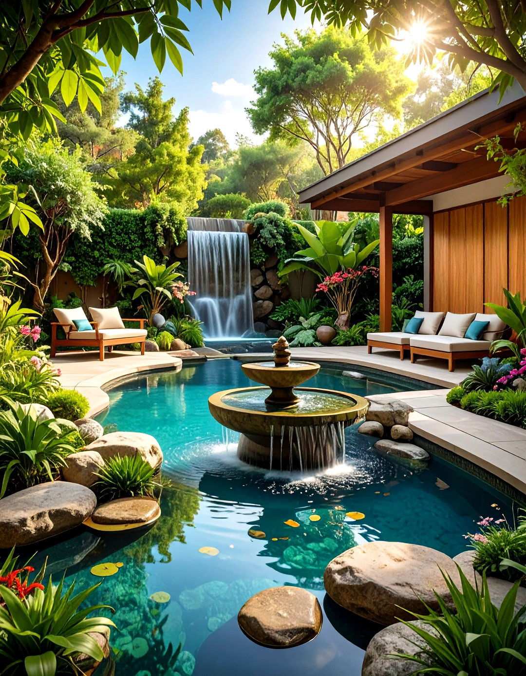 Water Feature Tranquil Escape - 24 Outdoor Decor Ideas