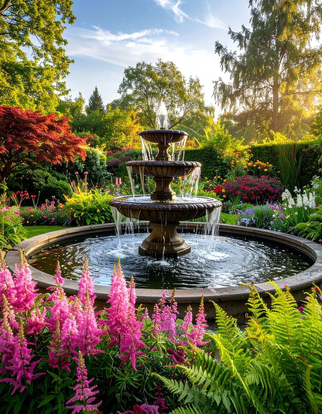 Water Feature Victorian Courtyard Garden - 24 Victorian Front Garden Ideas