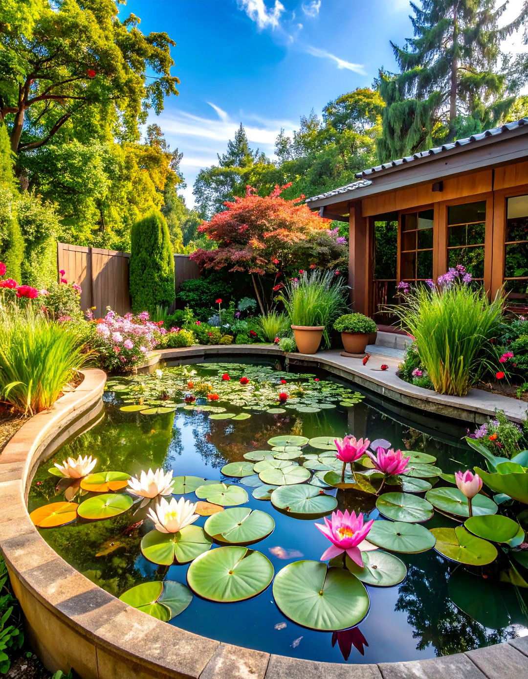 Water Garden Container Features - 24 Potted Plant Arrangement Ideas